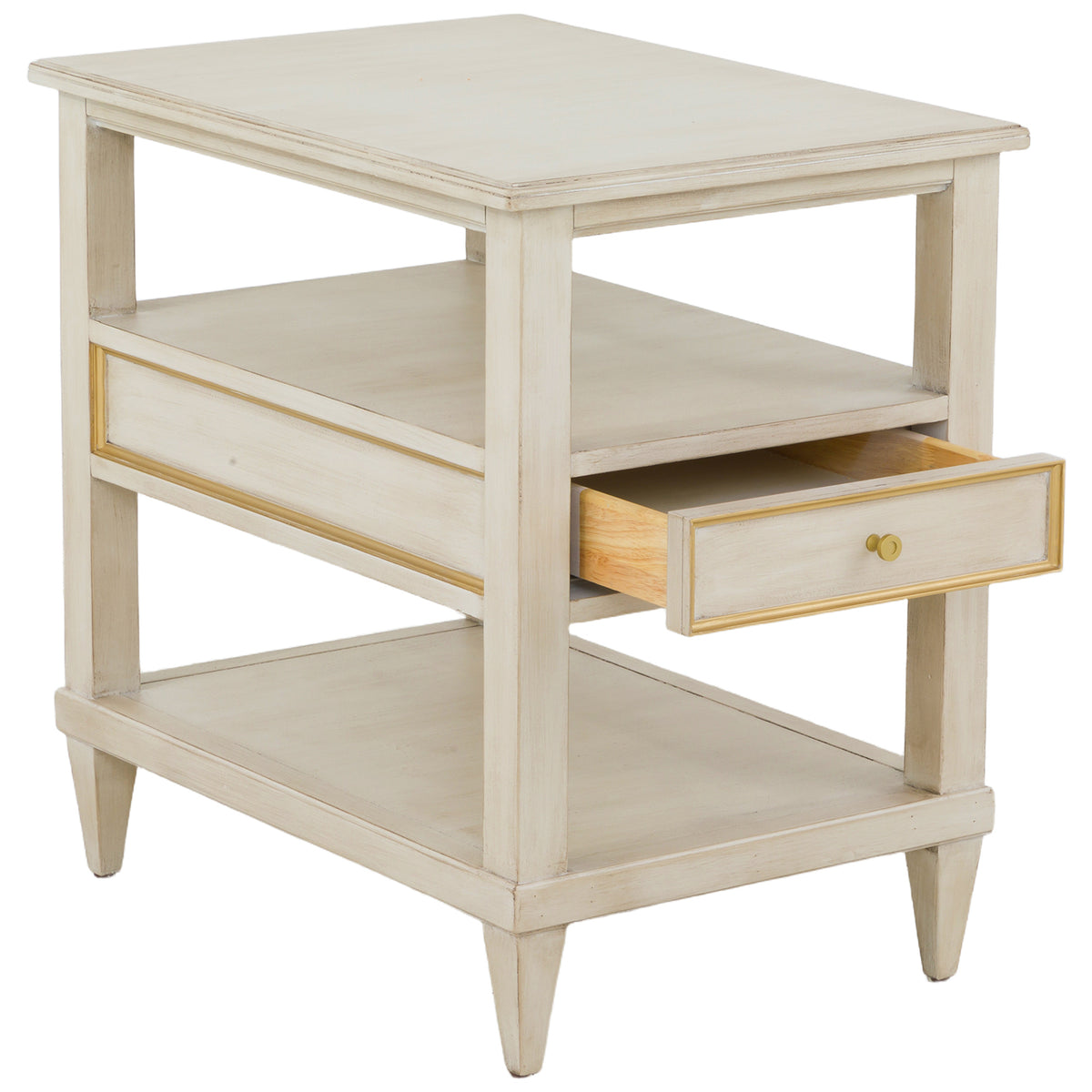 Fairfield Chair Matteo Linea Champagne Mist Rectangle One Drawer Open End Table Set of 2