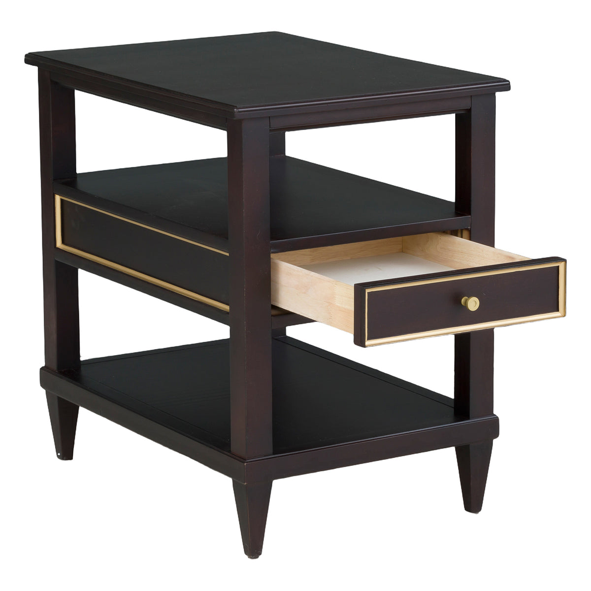 Fairfield Chair Matteo Linea Cafe Mocha Rectangle One Drawer Open End Table Set of 2
