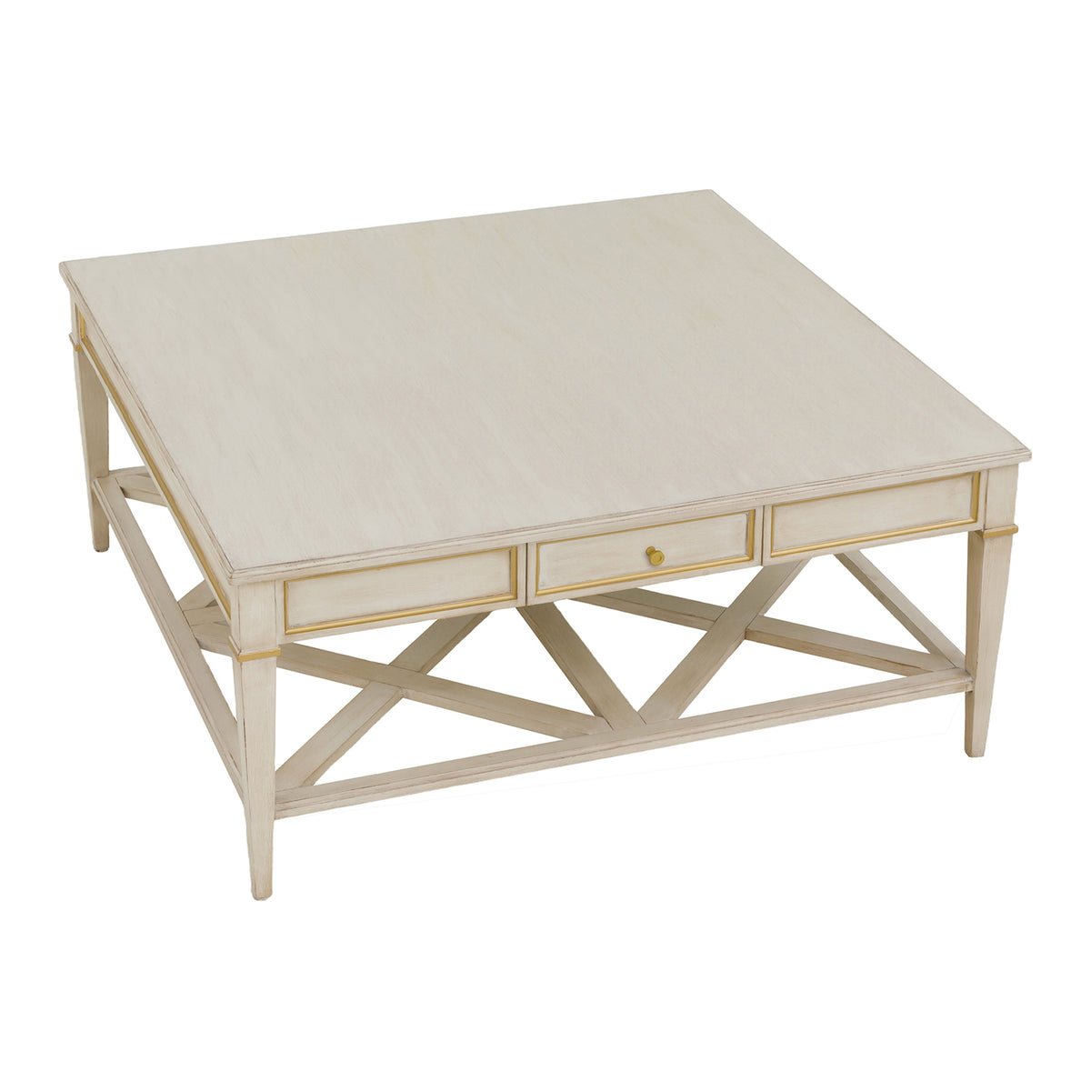 Fairfield Chair Matteo Linea Champagne Mist Square One Drawer Cocktail Table