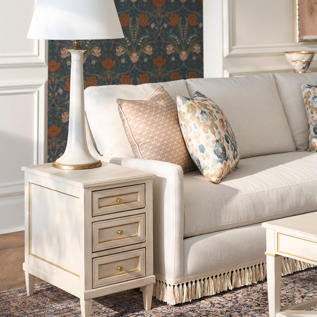 Fairfield Chair Matteo Linea Champagne Mist Three Drawer End Table Set of 2