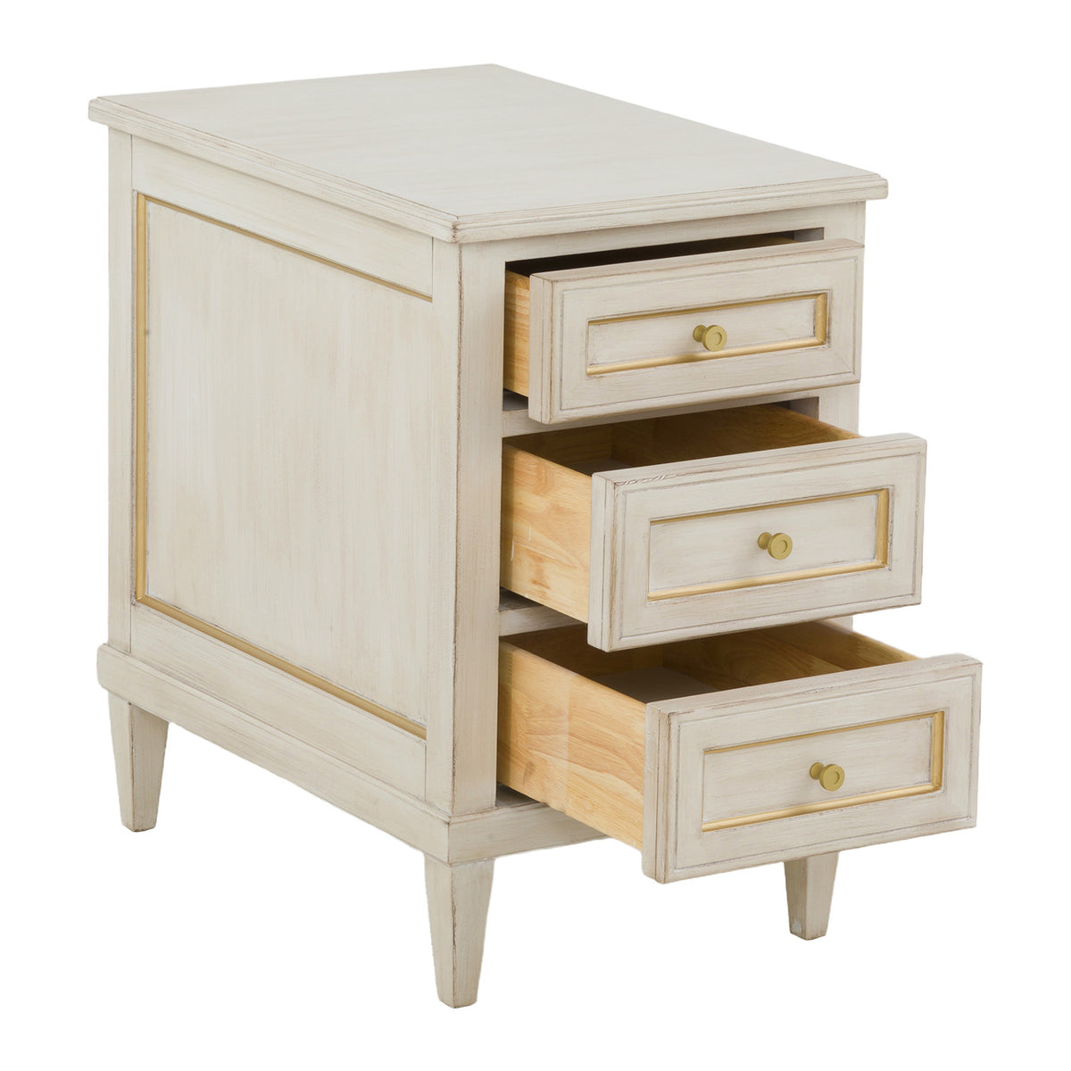 Fairfield Chair Matteo Linea Champagne Mist Three Drawer End Table Set of 2