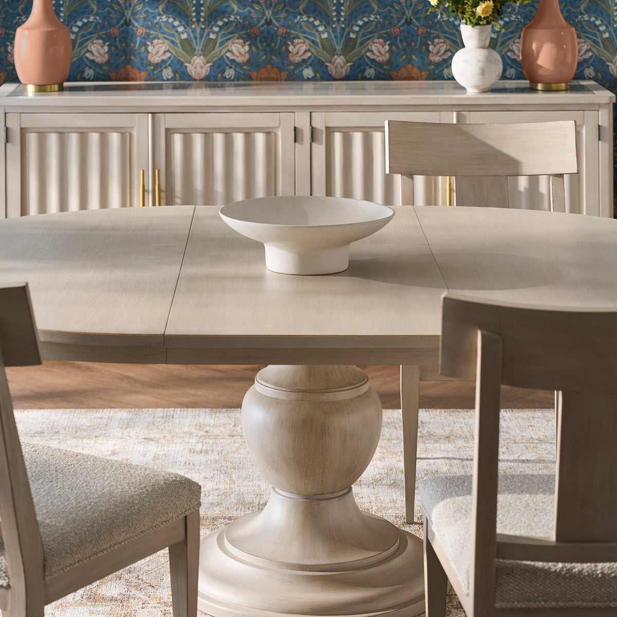Fairfield Chair Matteo Aria Champagne Mist Round Dining Table