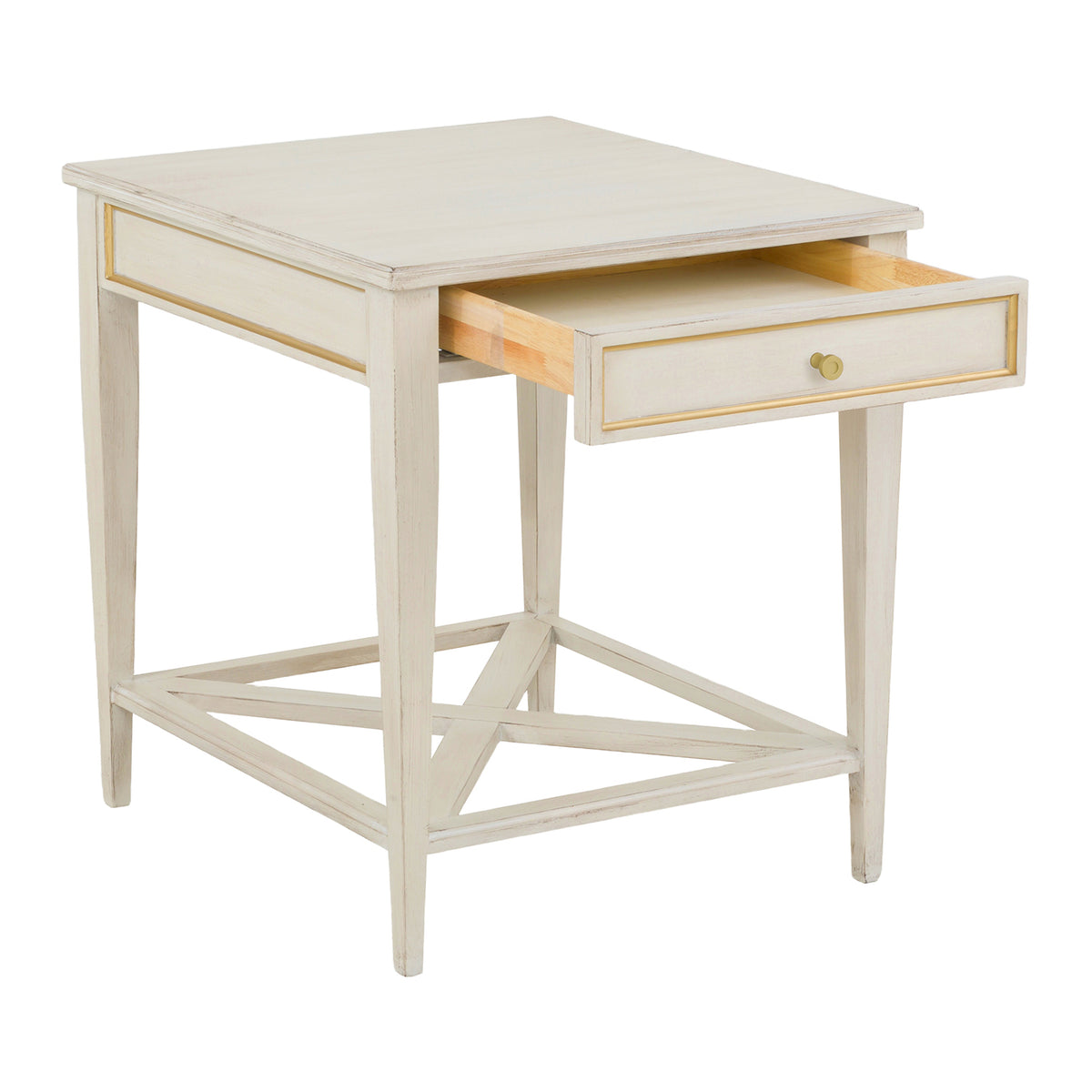 Fairfield Chair Matteo Linea Champagne Mist Rectangular One Drawer End Table Set of 2