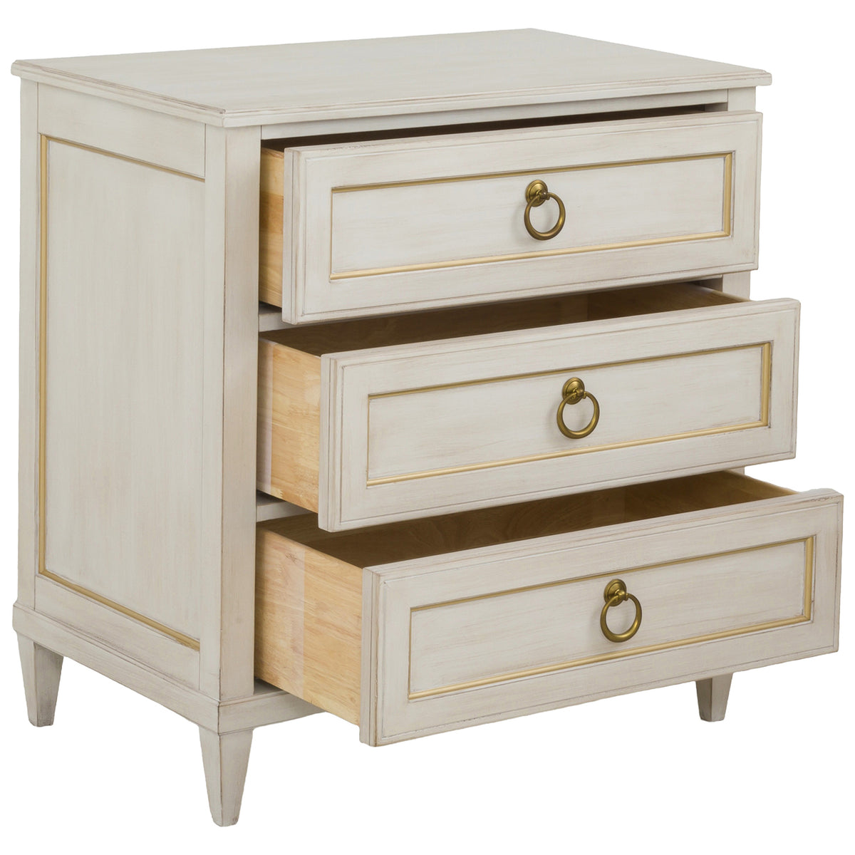 Fairfield Chair Matteo Palazzo Champagne Mist Three Drawer Nightstand Set of 2