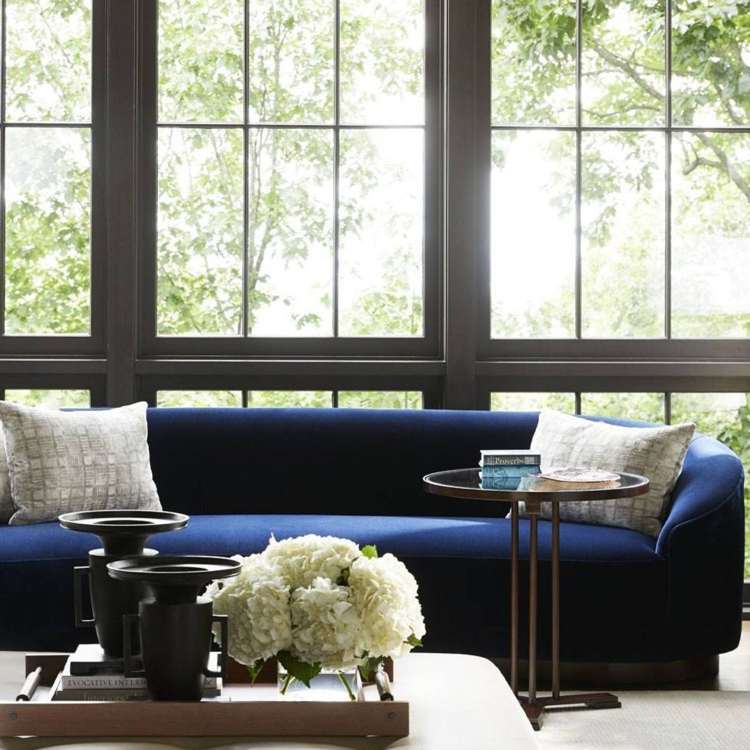 Arteriors Turner Indigo Velvet Sofa