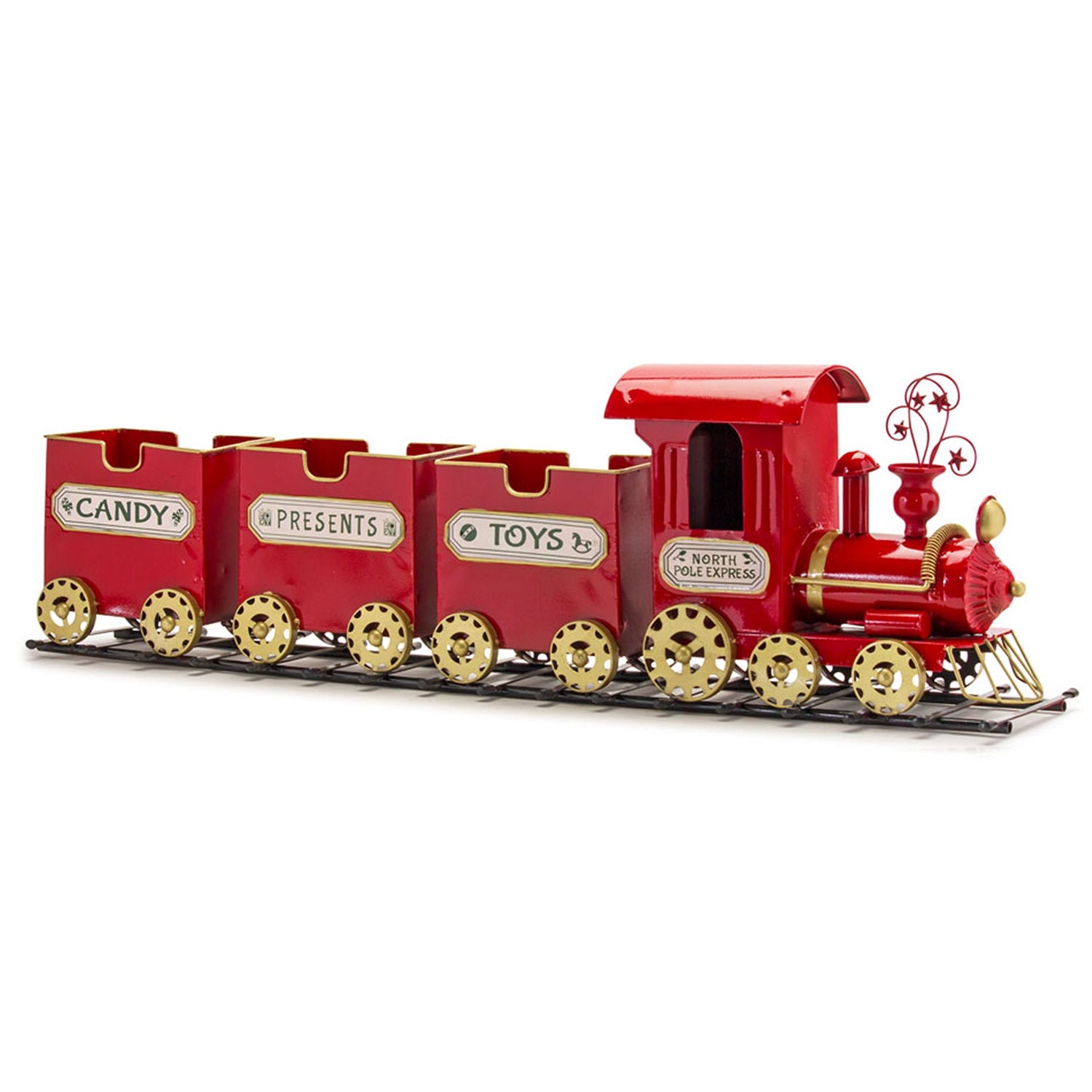 Metal Toy Train on Track Display