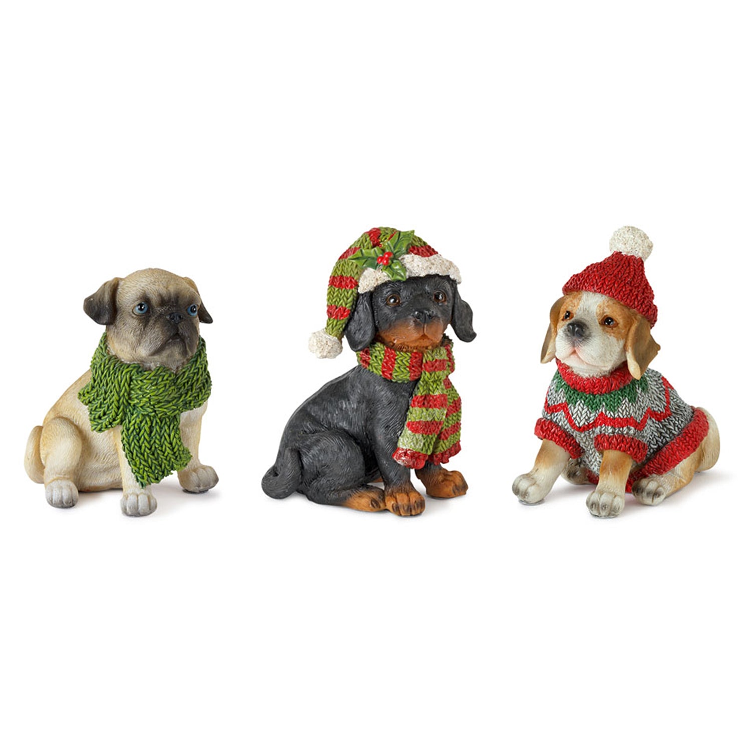 Winter Dog Figurine Set of 12