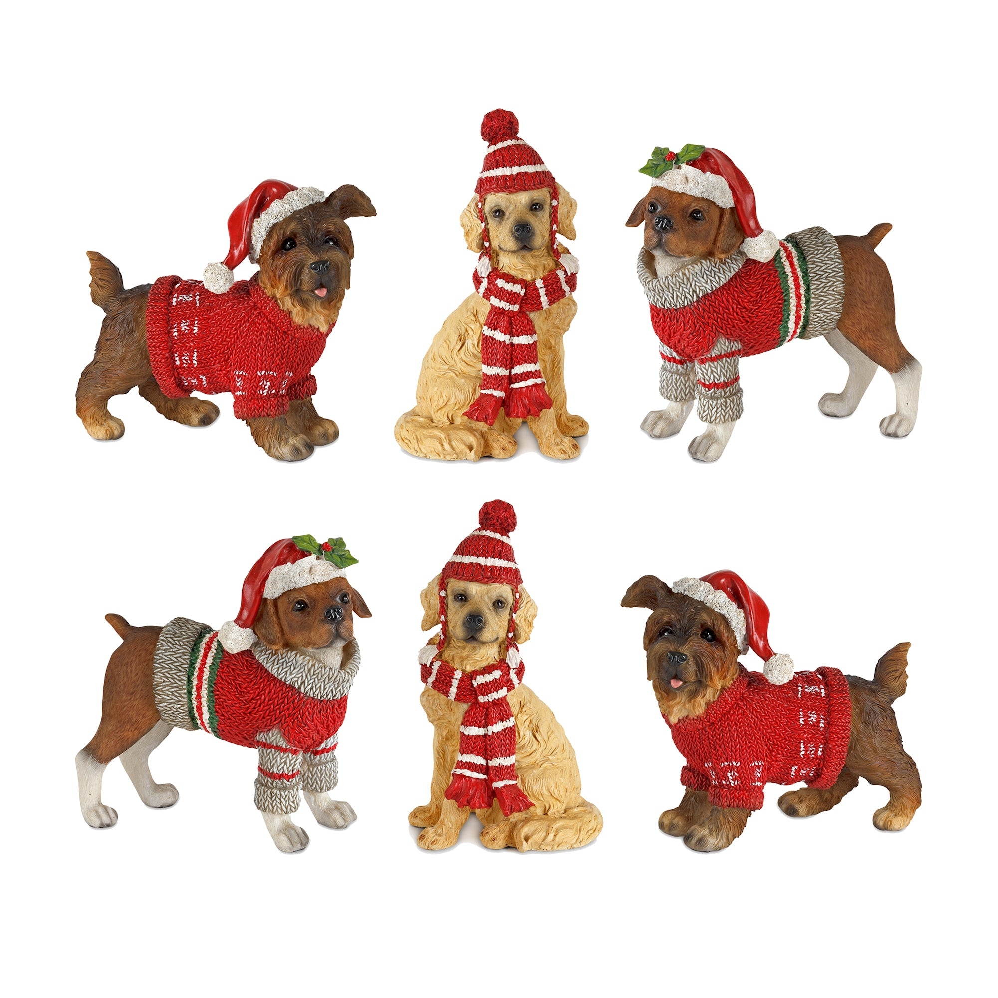 Winter Dog Figurine Set of 6