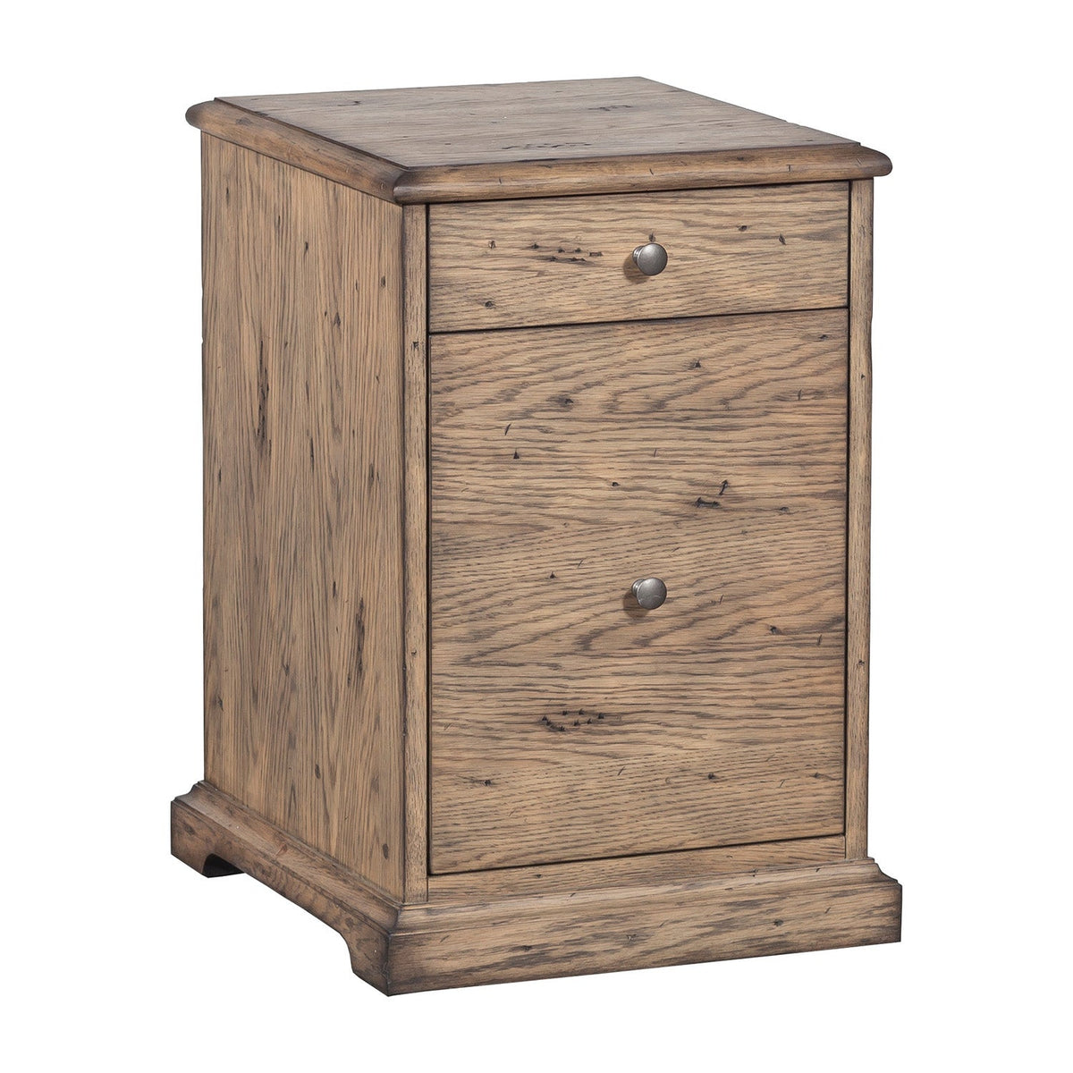 Fairfield Chair Arcadian Mobile File Cabinet in white oak solids, veneers with burnished oak finish, front view