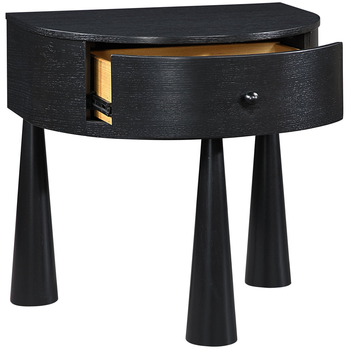 Oasis 23.75in Black Acacia Veneer And Solid Wood Nightstand Set of 2