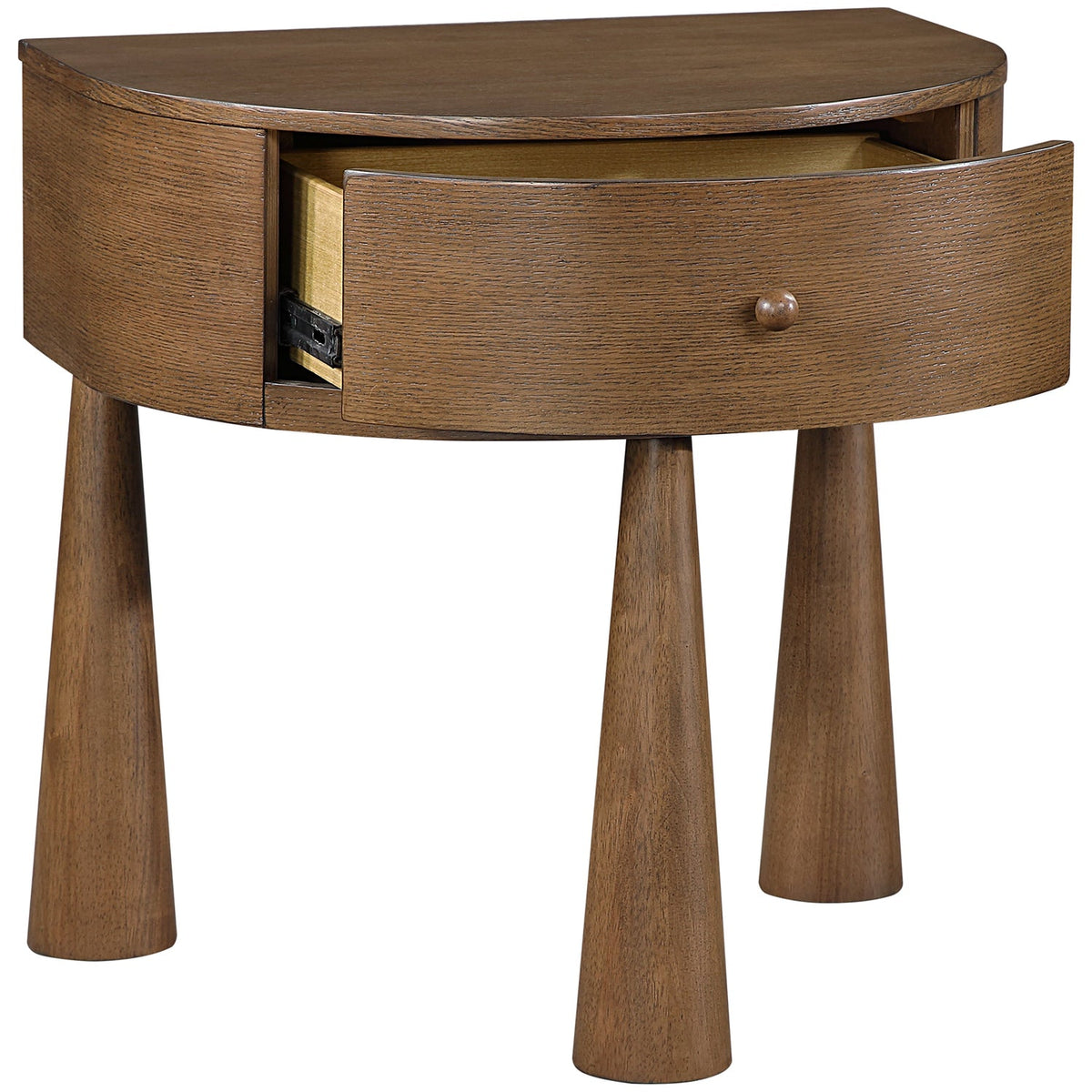 Oasis 23.75in Brown Acacia Veneer And Solid Wood Nightstand Set of 2