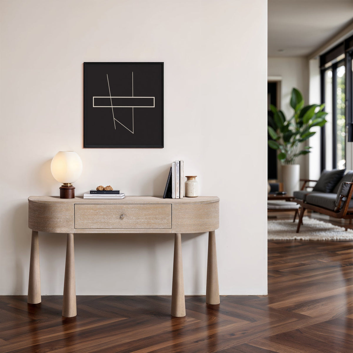 Oasis Natural Acacia Veneer And Solid Wood Console Table