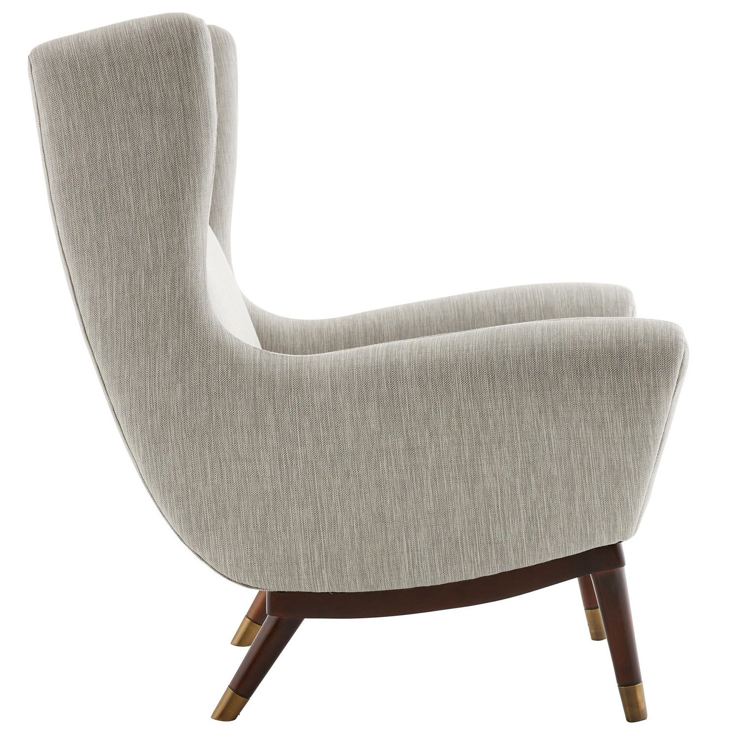 Arteriors Ophelia Fossil Tweed Dark Walnut Lounge Chair