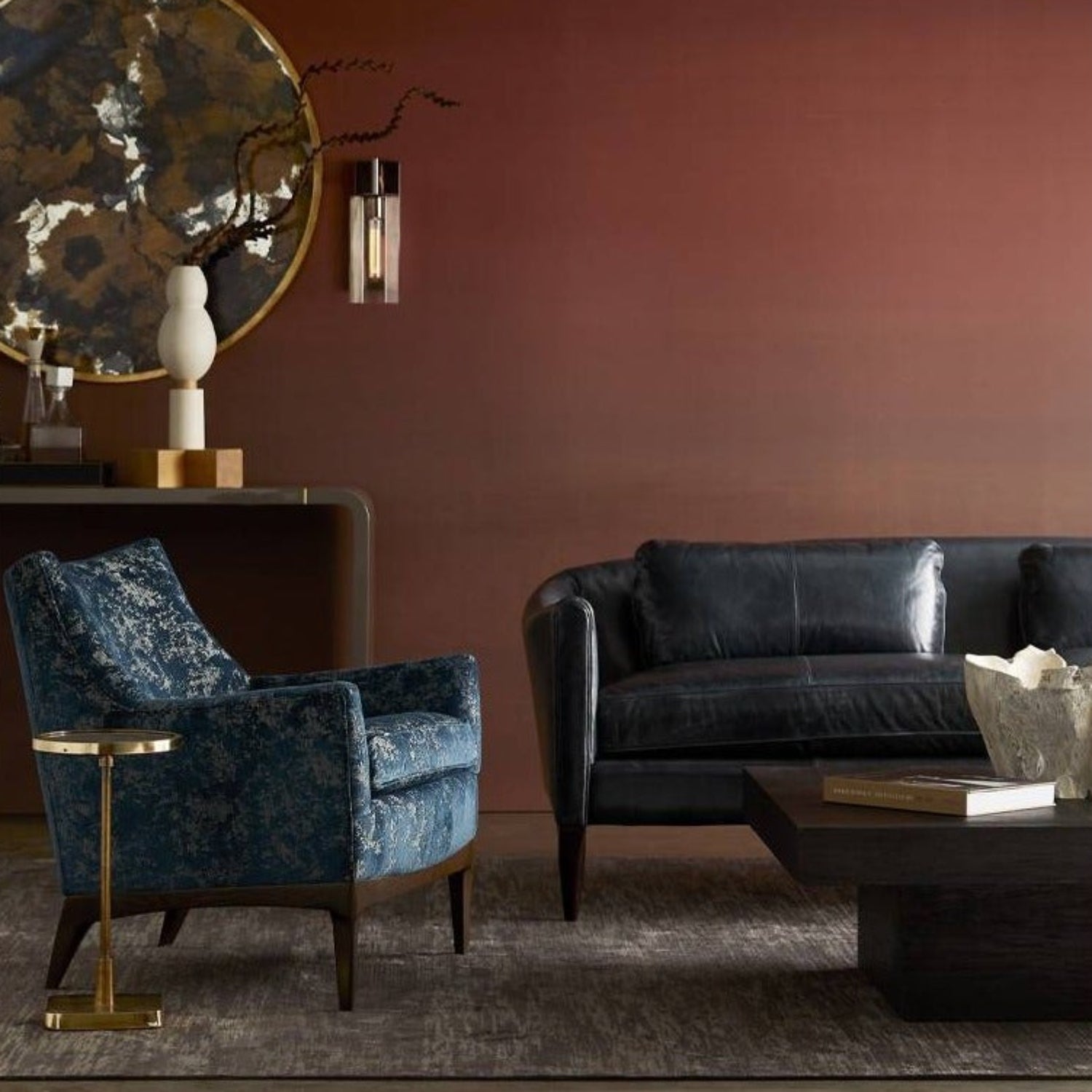 Arteriors Ferguson Peacock Chenille Chair