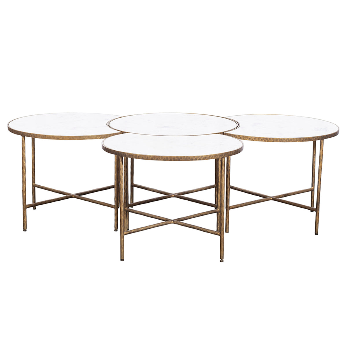 Fairfield Chair Sundries Carrara Marble Bunching Cocktail Table Set