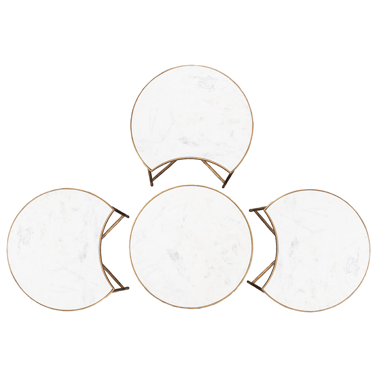 Fairfield Chair Sundries Carrara Marble Bunching Cocktail Table Set