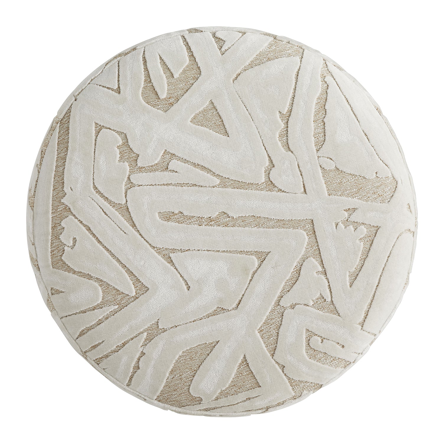 Arteriors Avalon Swiss Coffee Champagne Swivel Ottoman