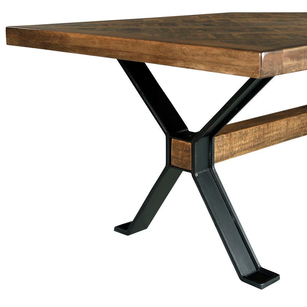 Fairfield Chair St. Florian Cross Double Pedestal Dining Table charred ecru mango dining table for gatherings