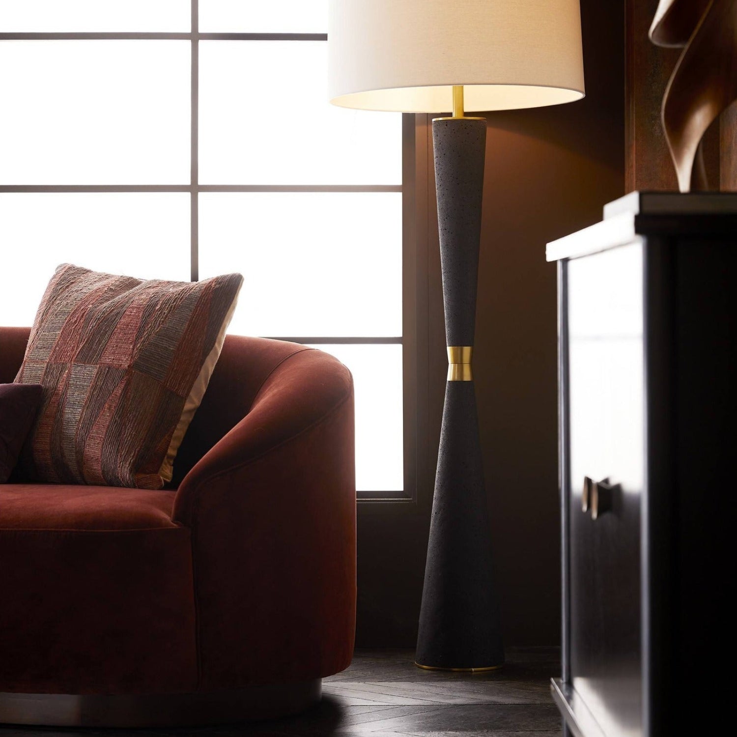 Arteriors Turner Paprika Velvet Small Sofa