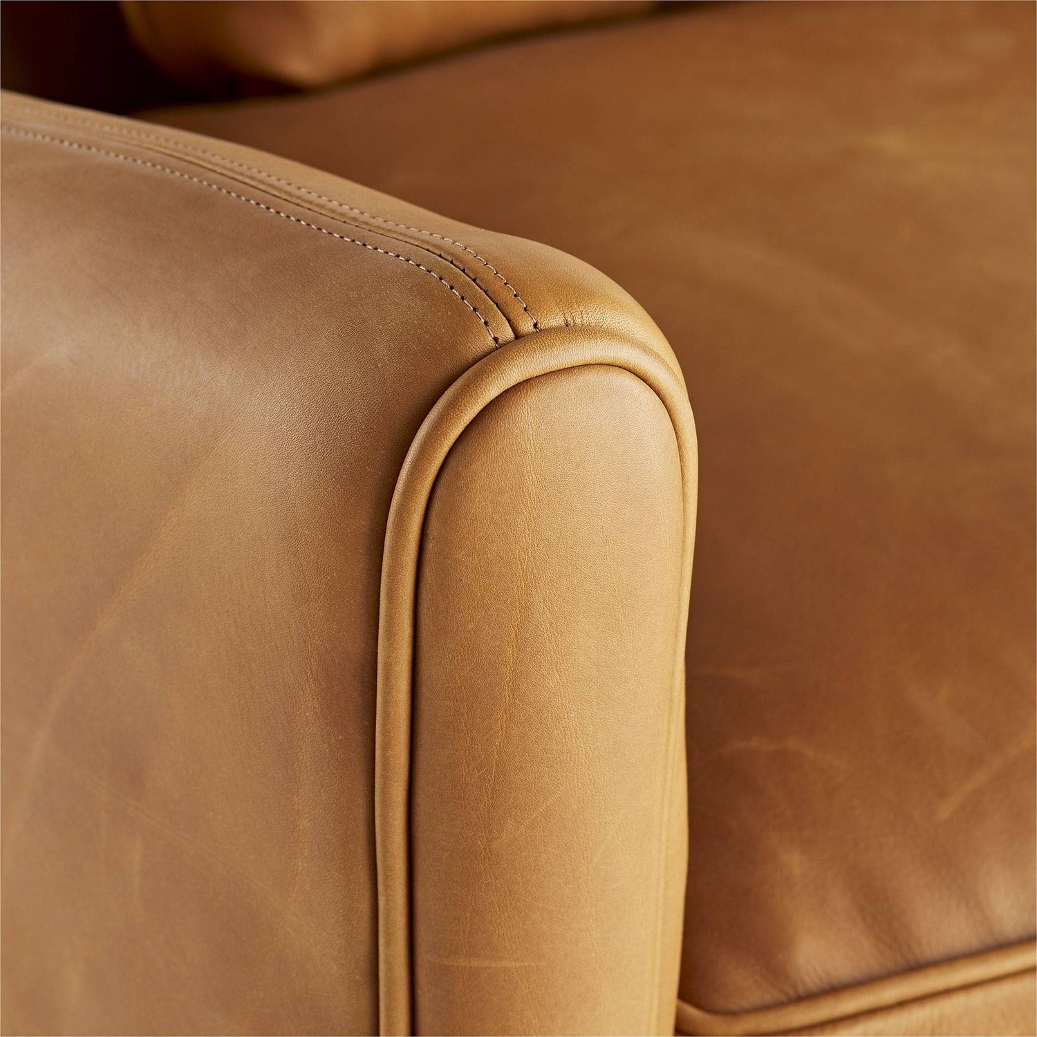 Arteriors Vincent Butterscotch Leather Sofa