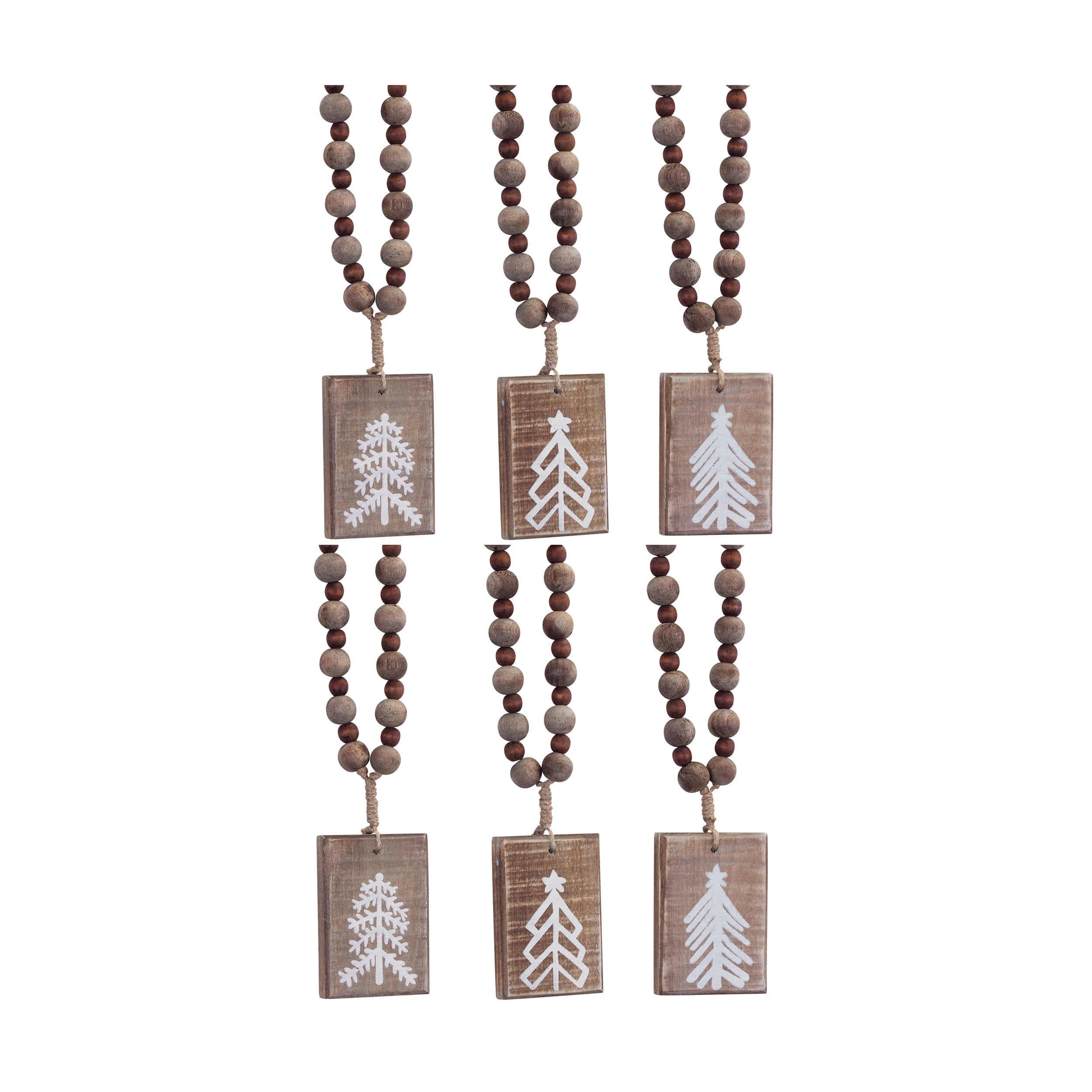 Rustic Wood Tree Tag Ornament Set of 6