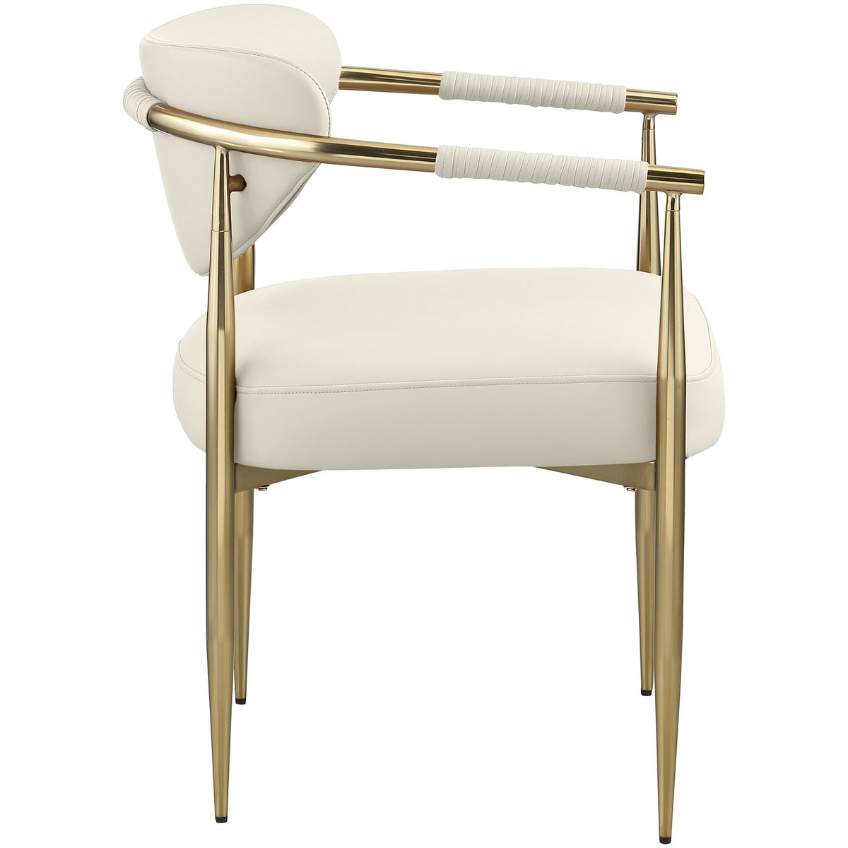 Virella Cream Vegan Leather Upholstered Dining Chair Set of 2