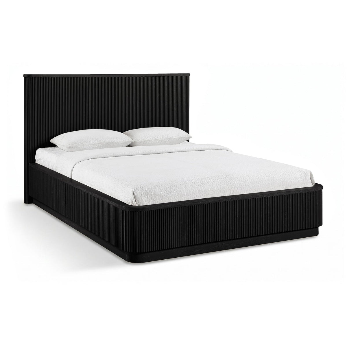 Astrid Black Solid Wood And Oak Veneer Bed