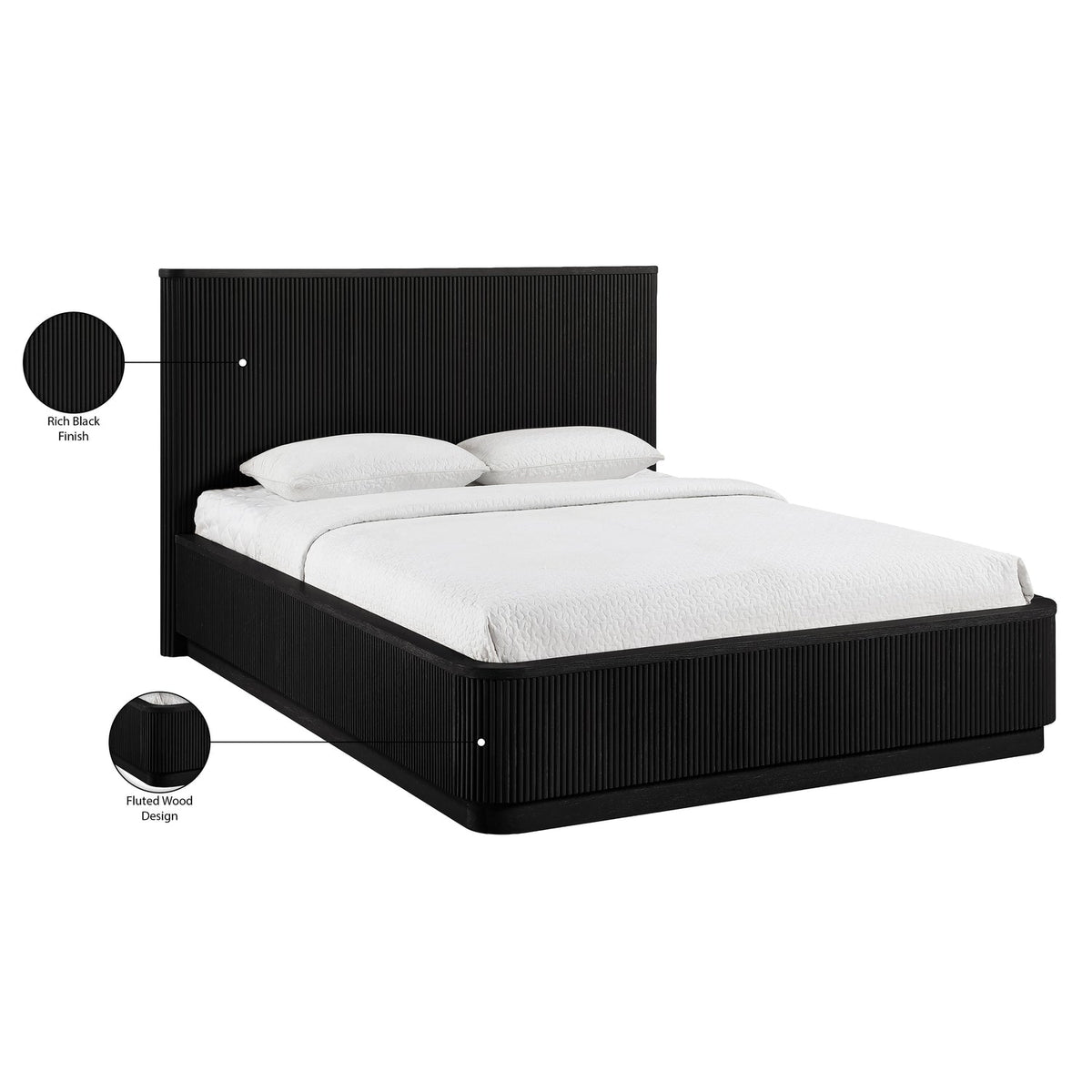 Astrid Black Solid Wood And Oak Veneer Bed