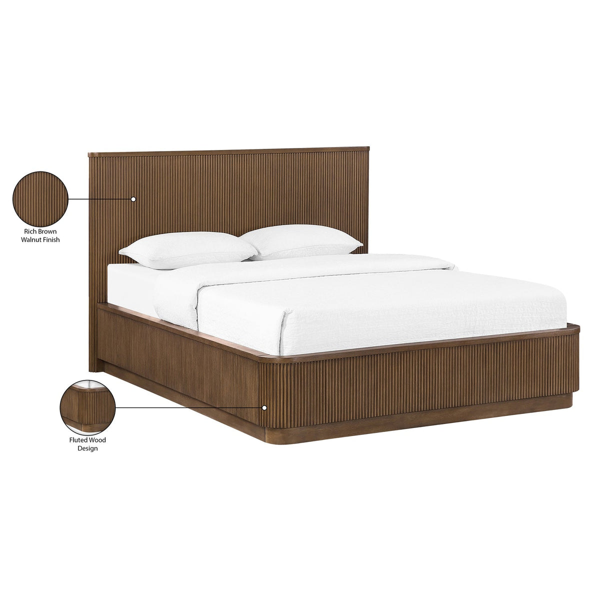 Astrid Brown Solid Wood And Oak Veneer Bed