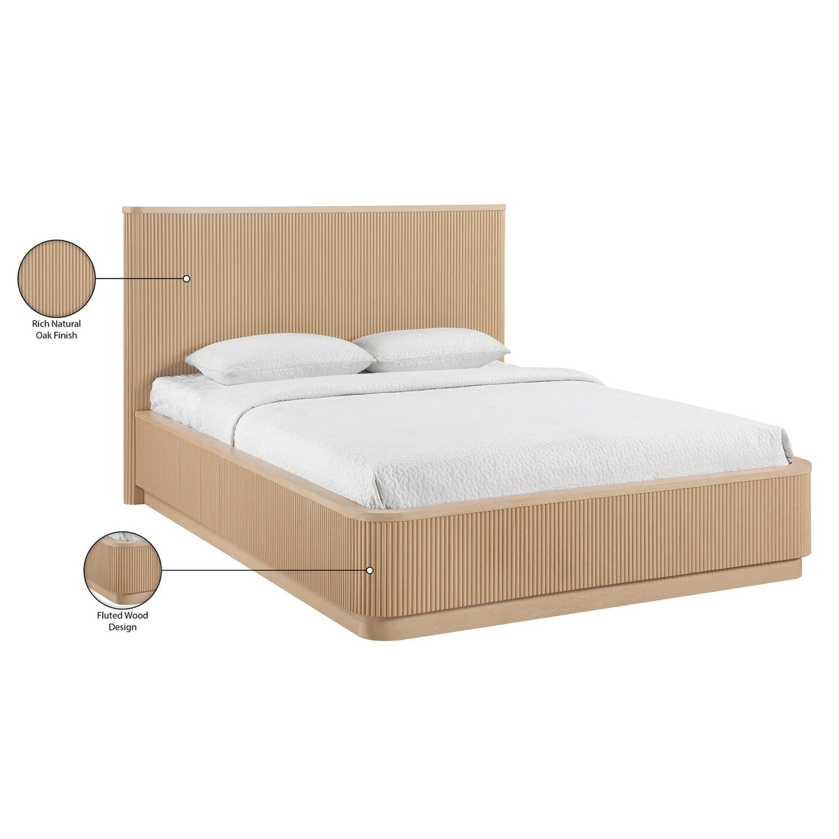 Astrid Natural Solid Wood And Oak Veneer Bed