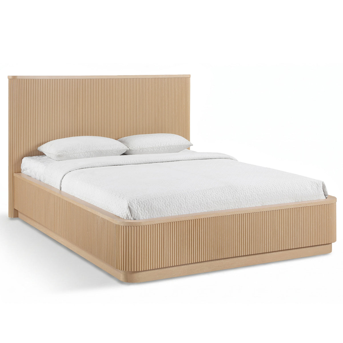 Astrid Natural Solid Wood And Oak Veneer Bed in Natural solid wood with oak veneer, primary product view