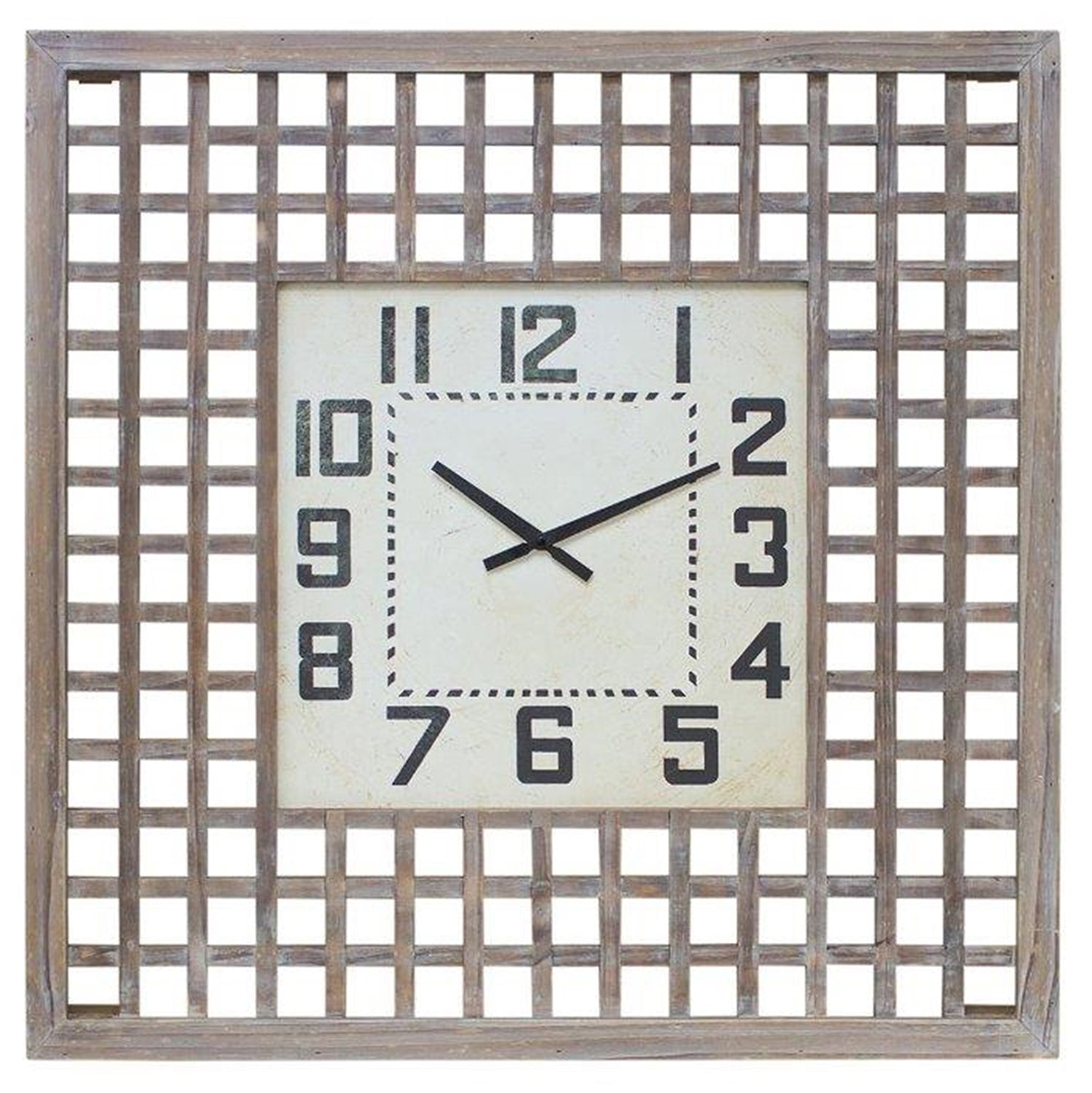 Lattice Wood Wall Clock