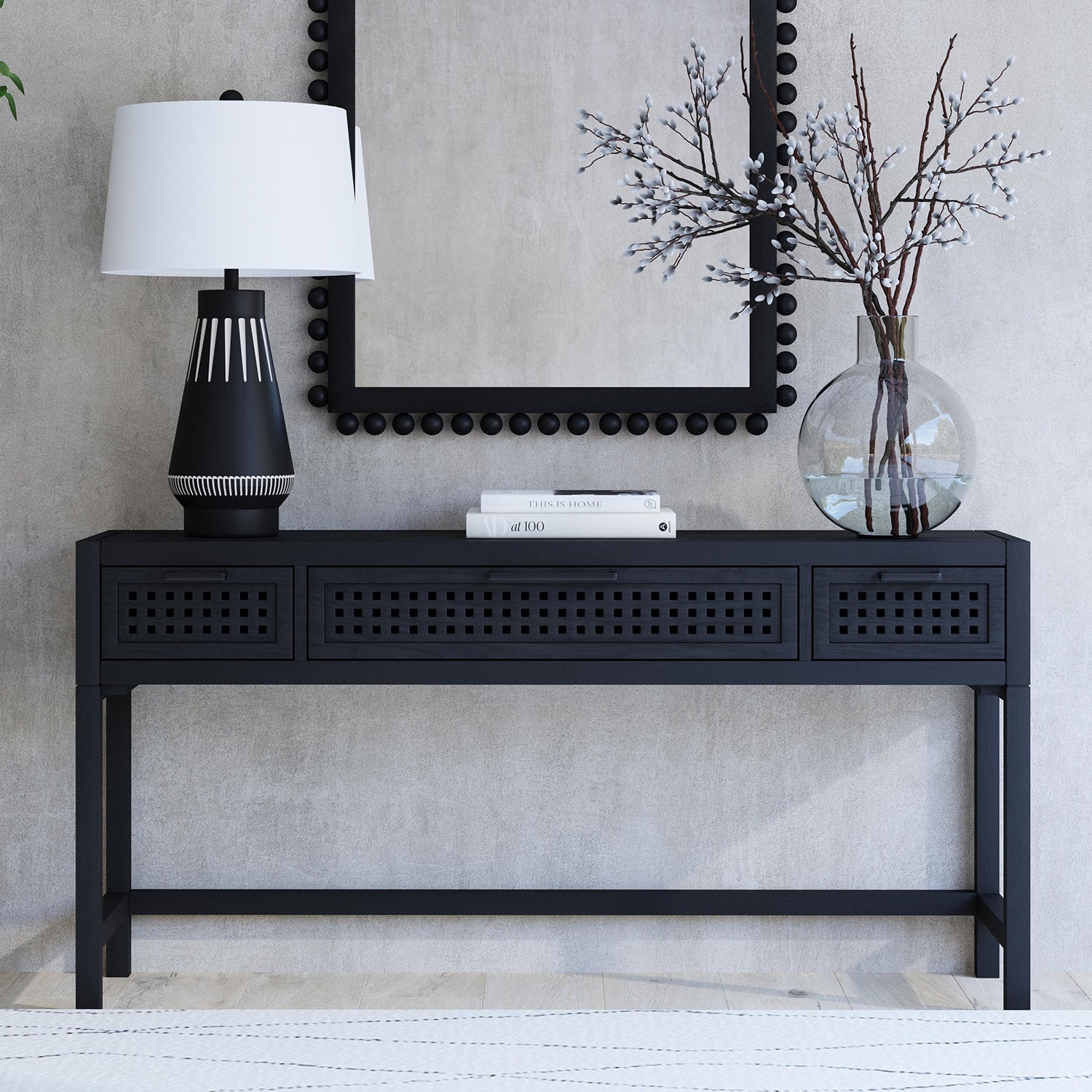Bassett Mirror Pentak Black Console Table
