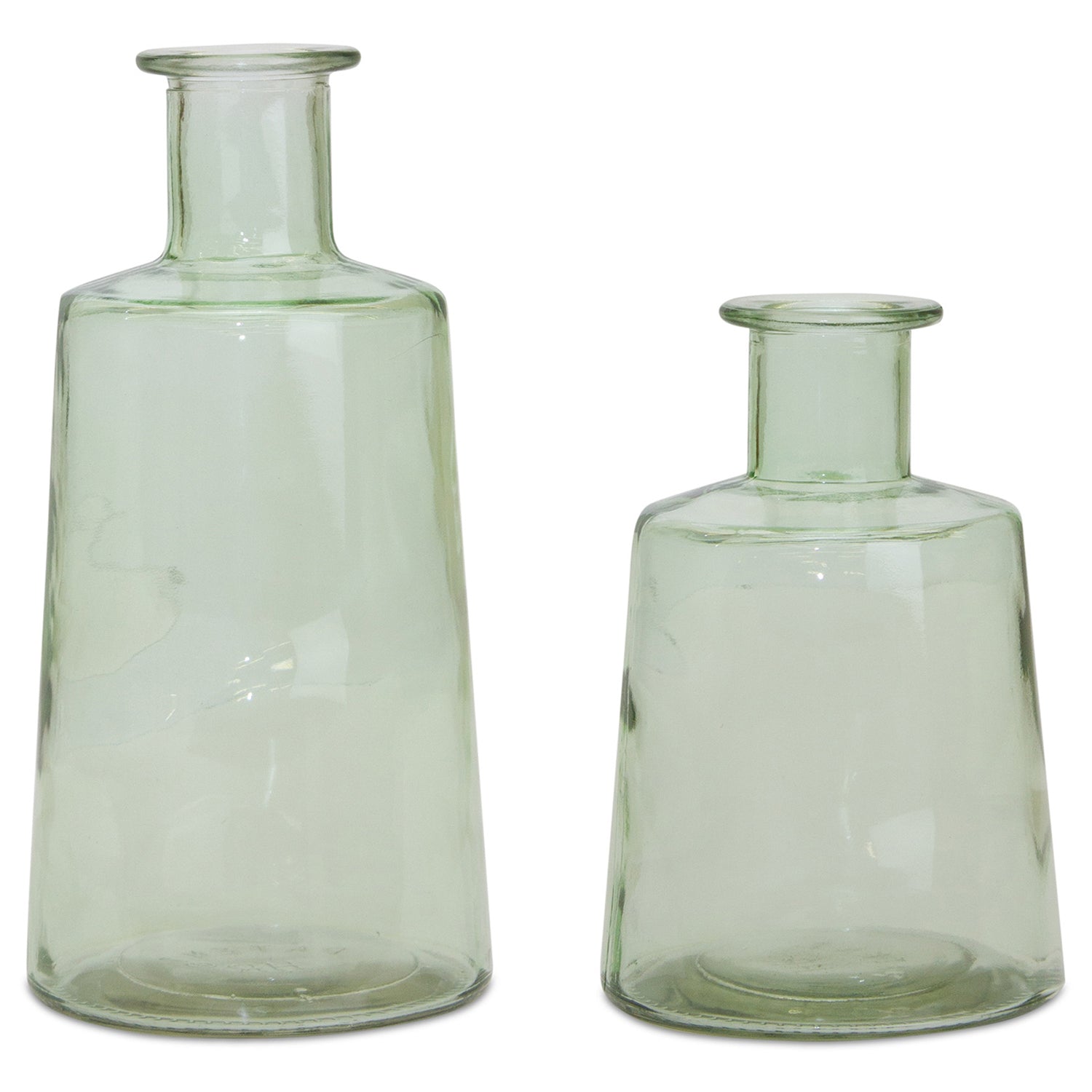 Glass Tapered Bottle Vase Set of 2