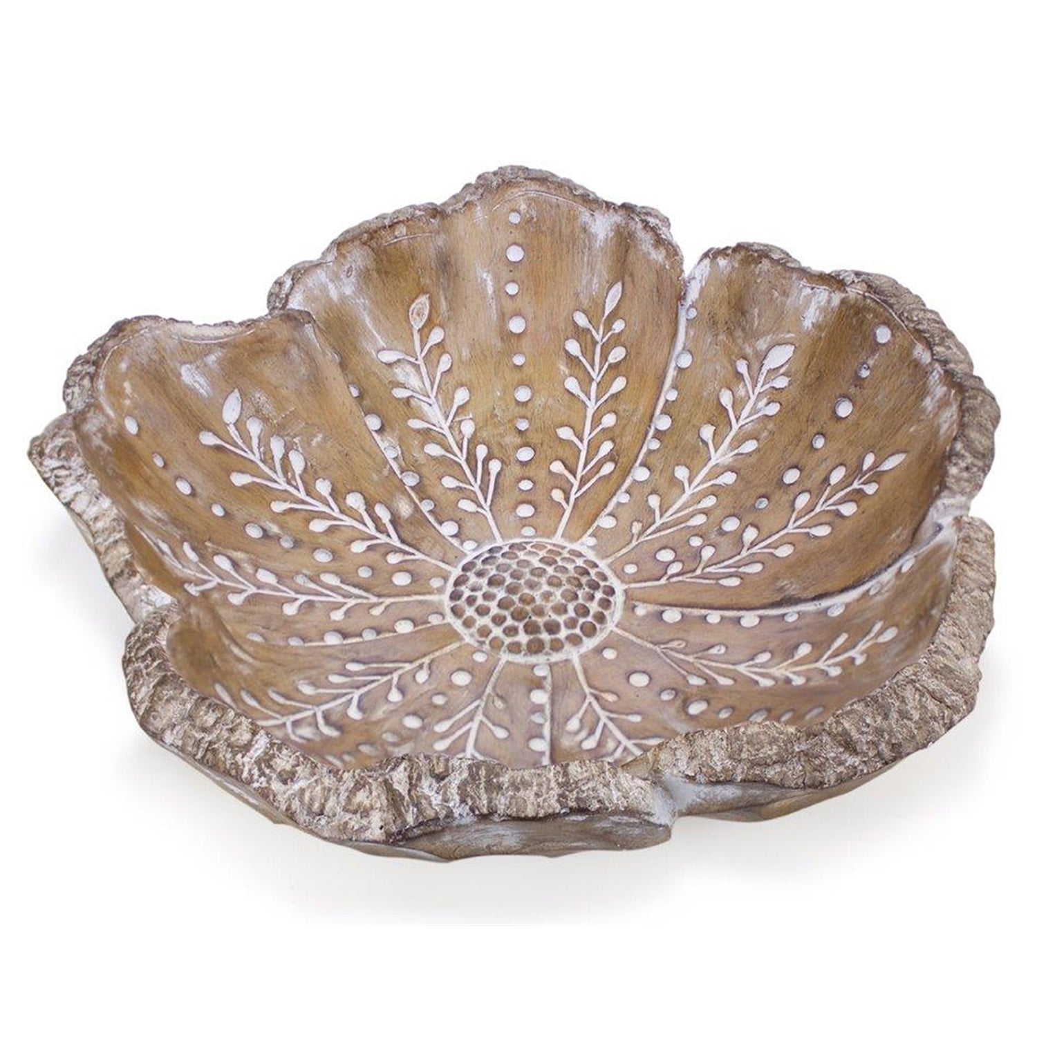 Carved Wood DesignFlower Bowl