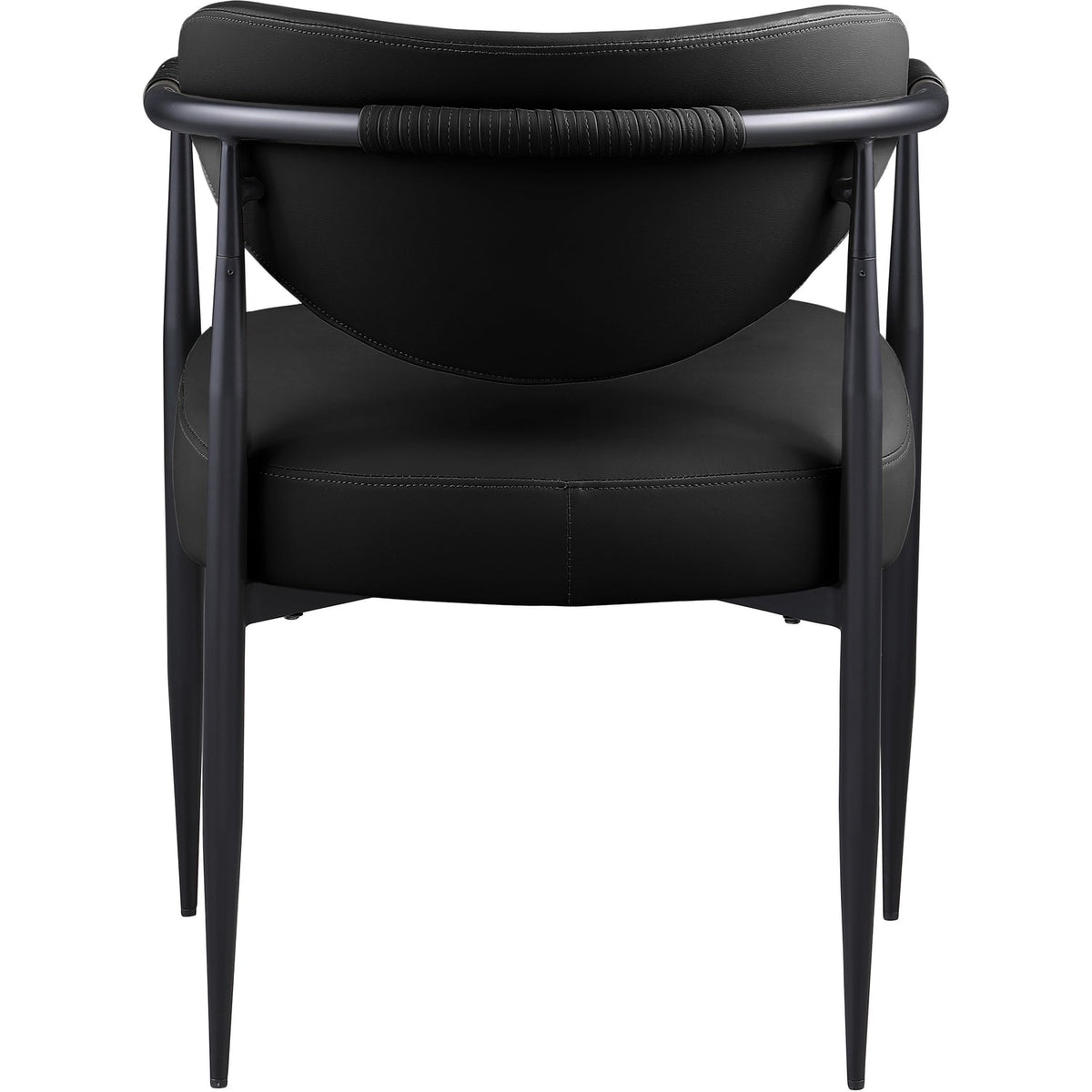 Virella Black Vegan Leather Upholstered Dining Chair Set of 2