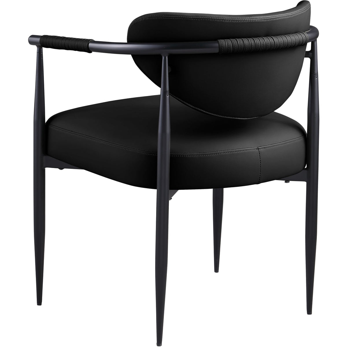 Virella Black Vegan Leather Upholstered Dining Chair Set of 2