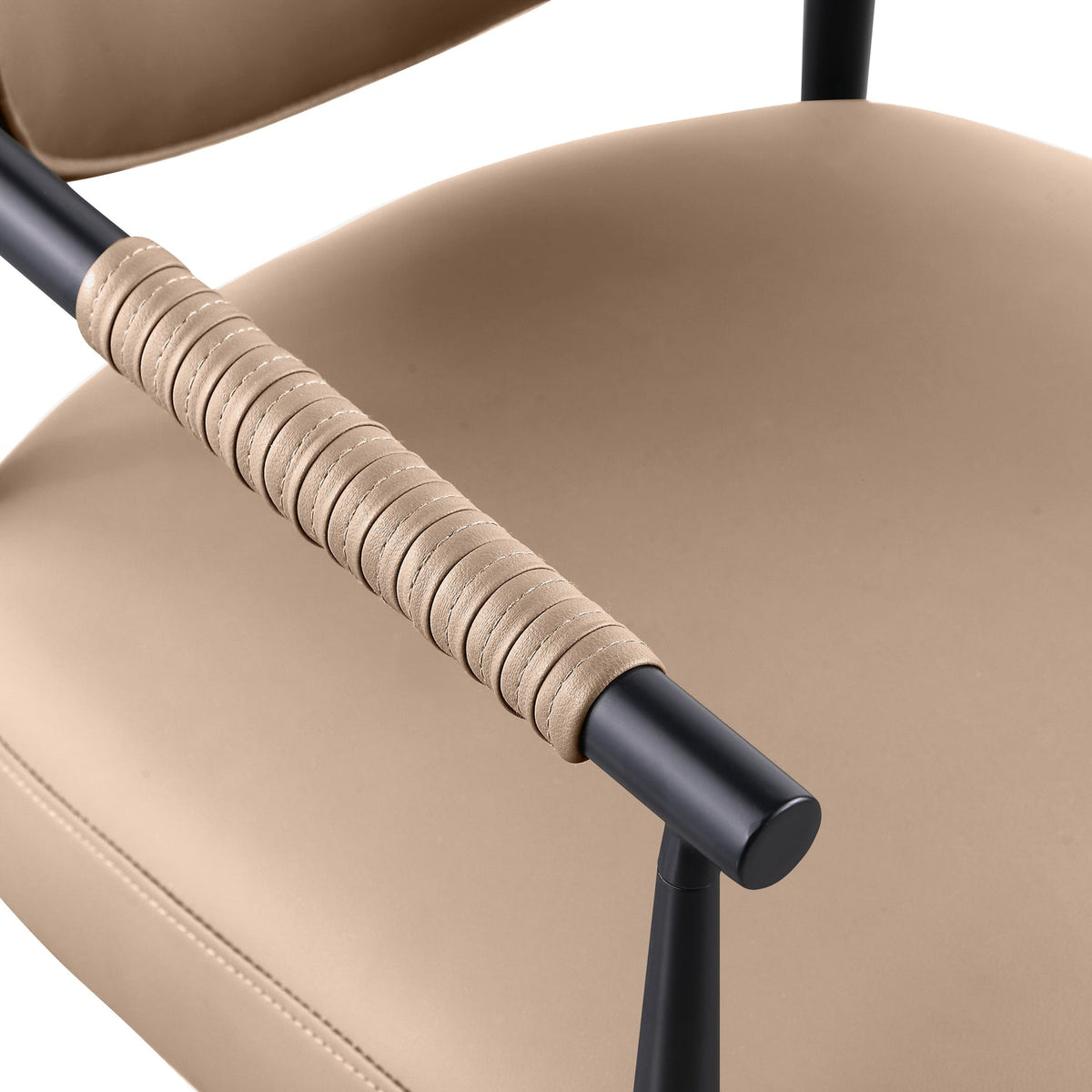 Virella Tan Vegan Leather Upholstered Dining Chair Set of 2