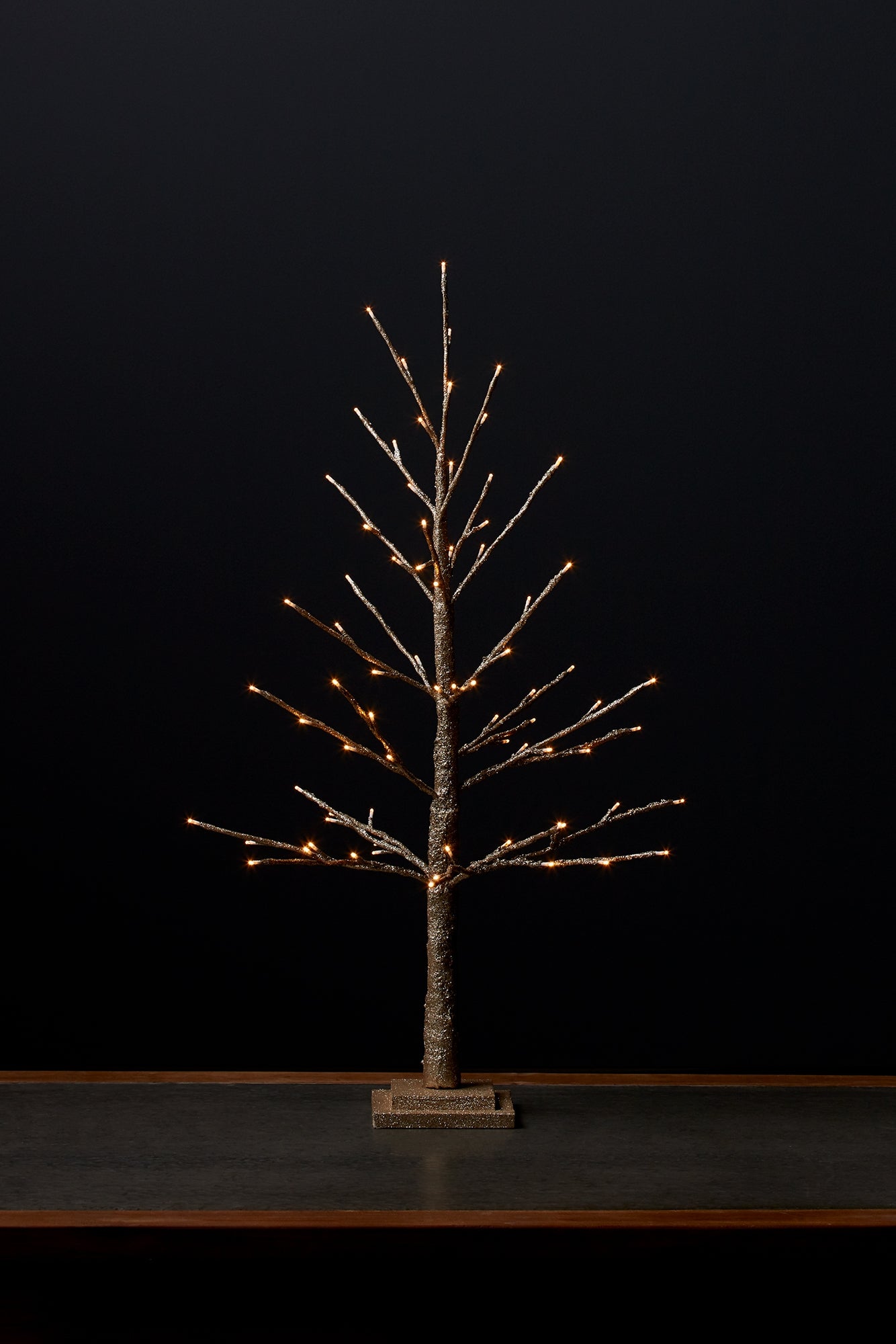 LED Lighted Gold Twig Tree