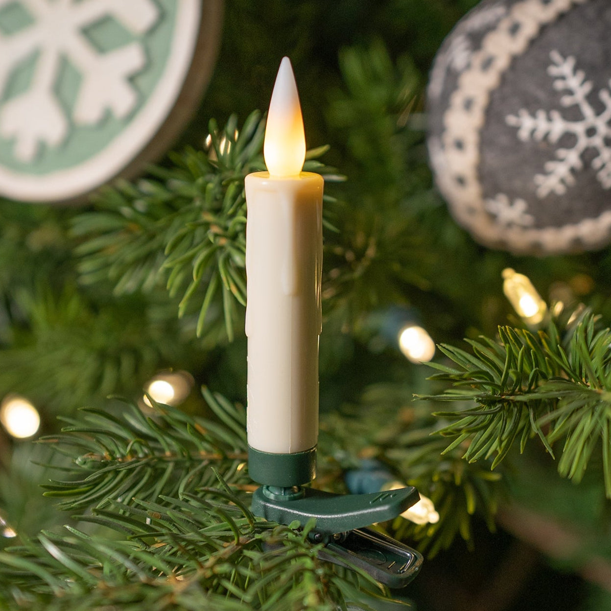 LED FIA Flame Clip-on Candle Taper or Suction Cup Set of 10