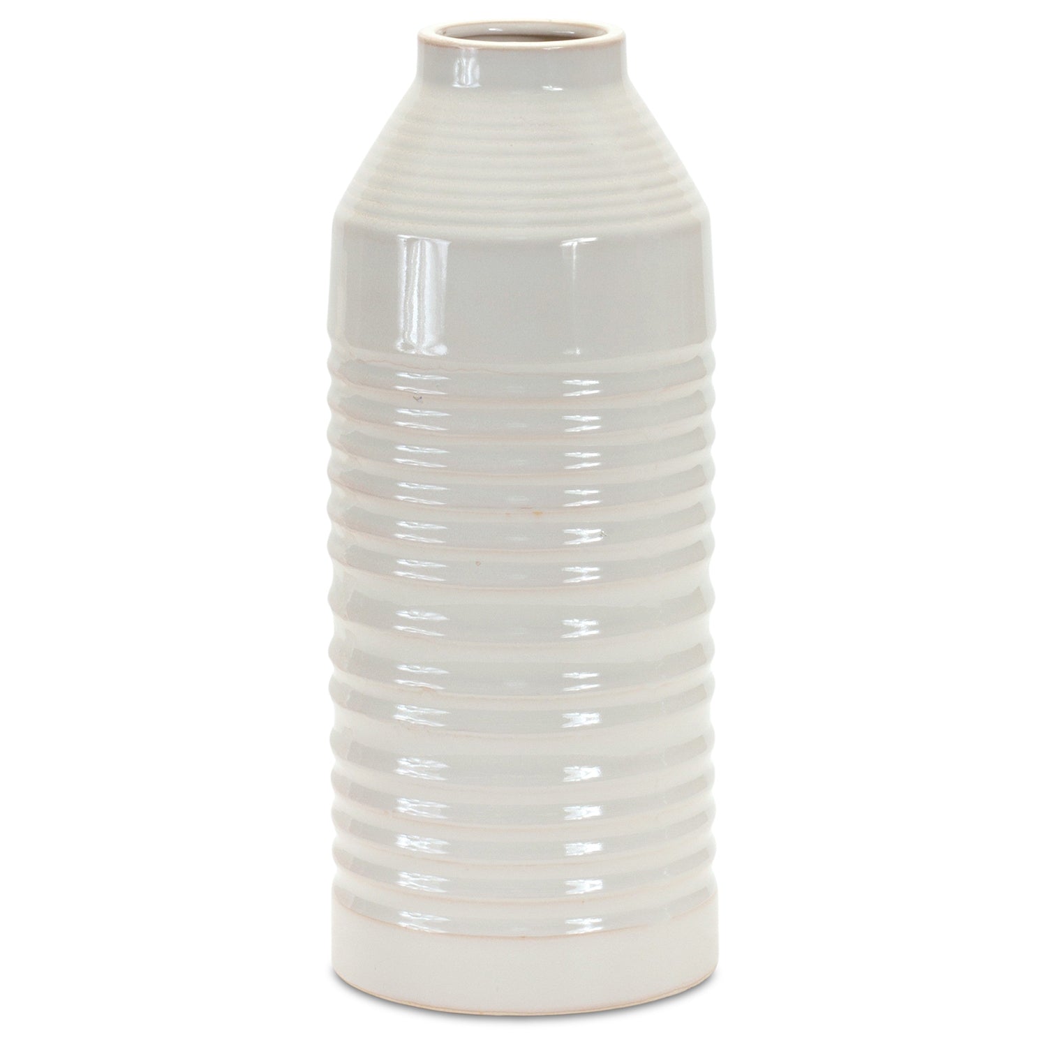 Modern Ribbed Terra Cotta Vase