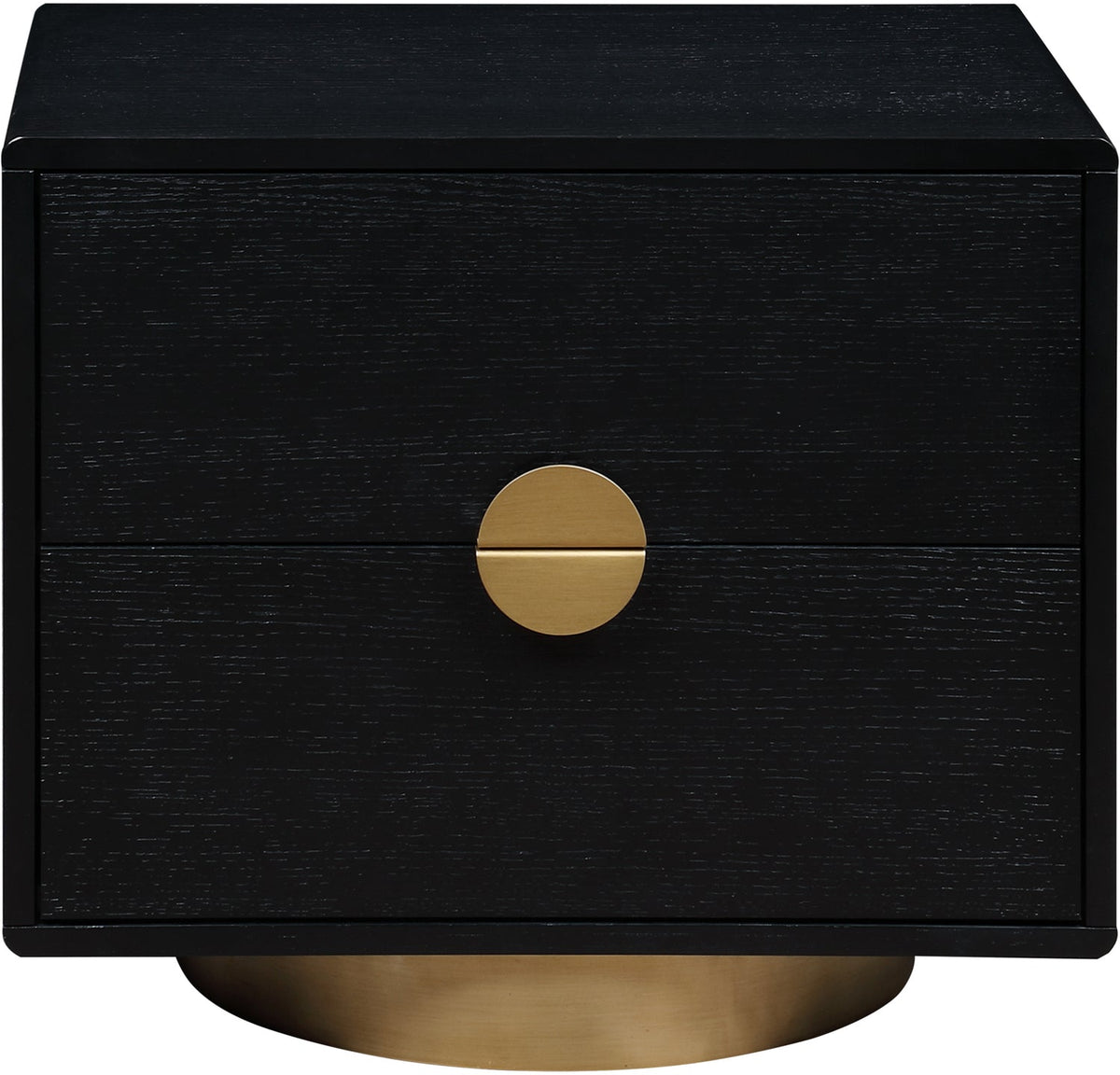 Wade 26in Black Oak Veneer Nightstand Side Table Set of 2