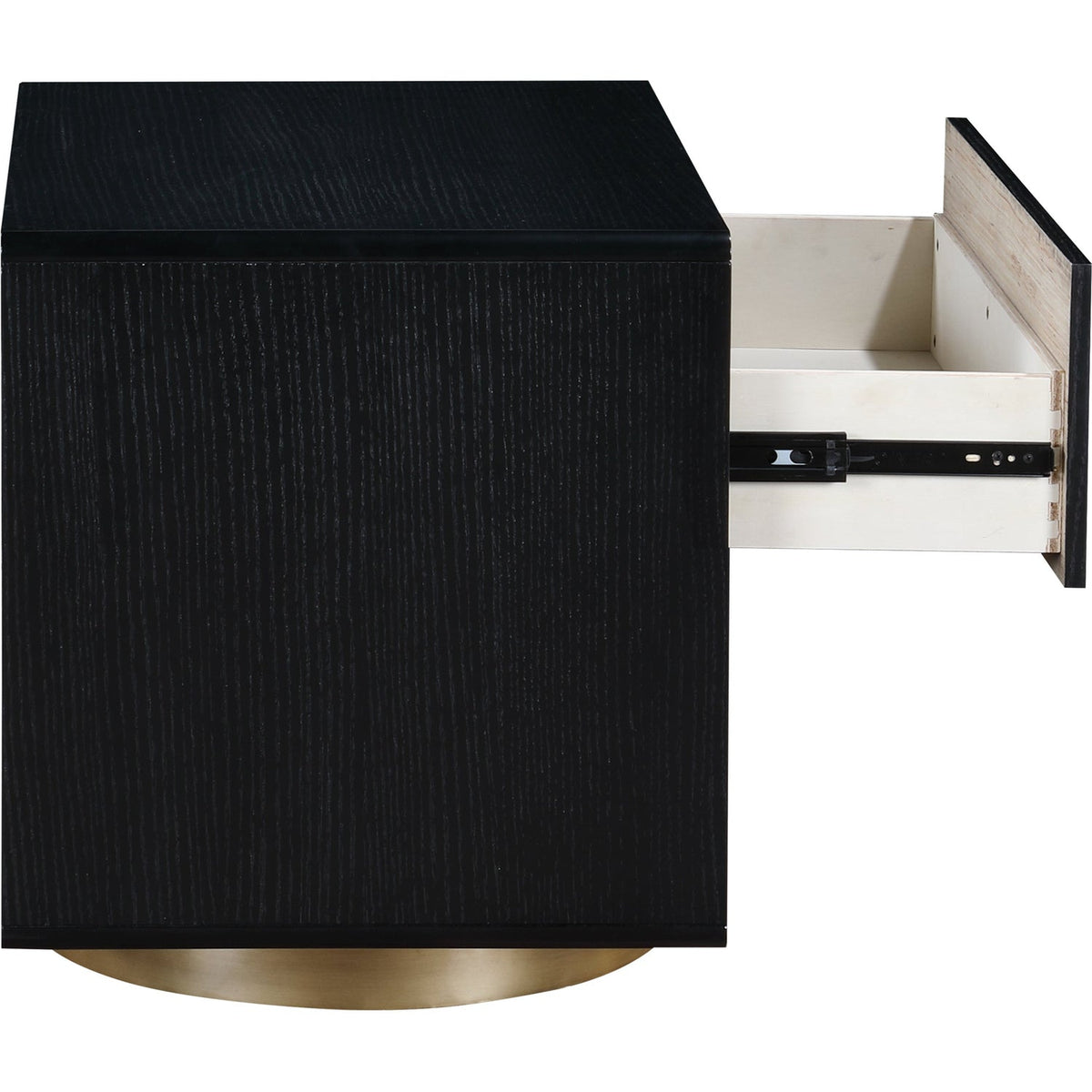 Wade 26in Black Oak Veneer Nightstand Side Table Set of 2