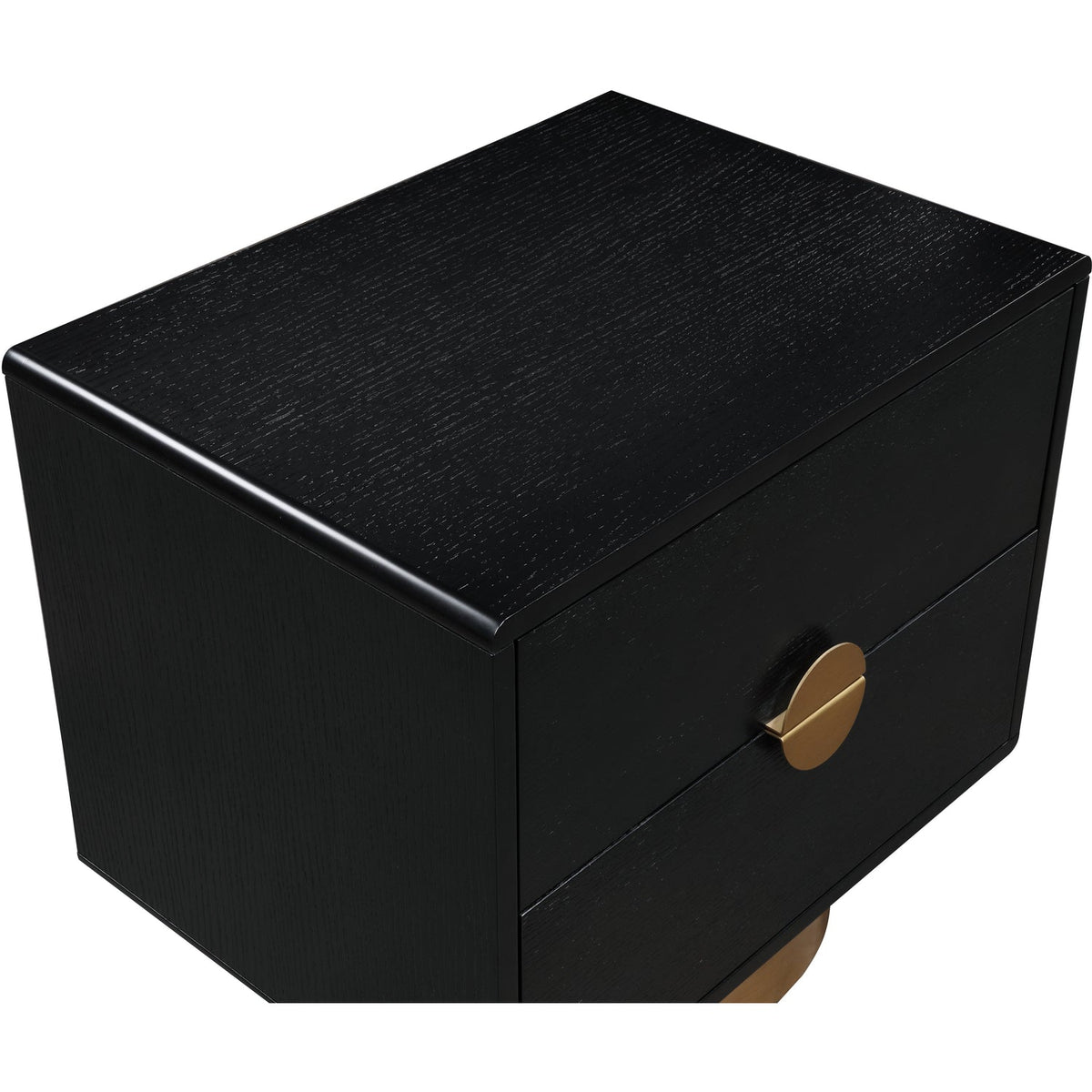 Wade 26in Black Oak Veneer Nightstand Side Table Set of 2