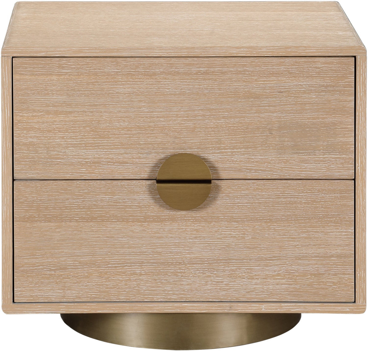 Wade 26in Natural Oak Veneer Nightstand Side Table Set of 2