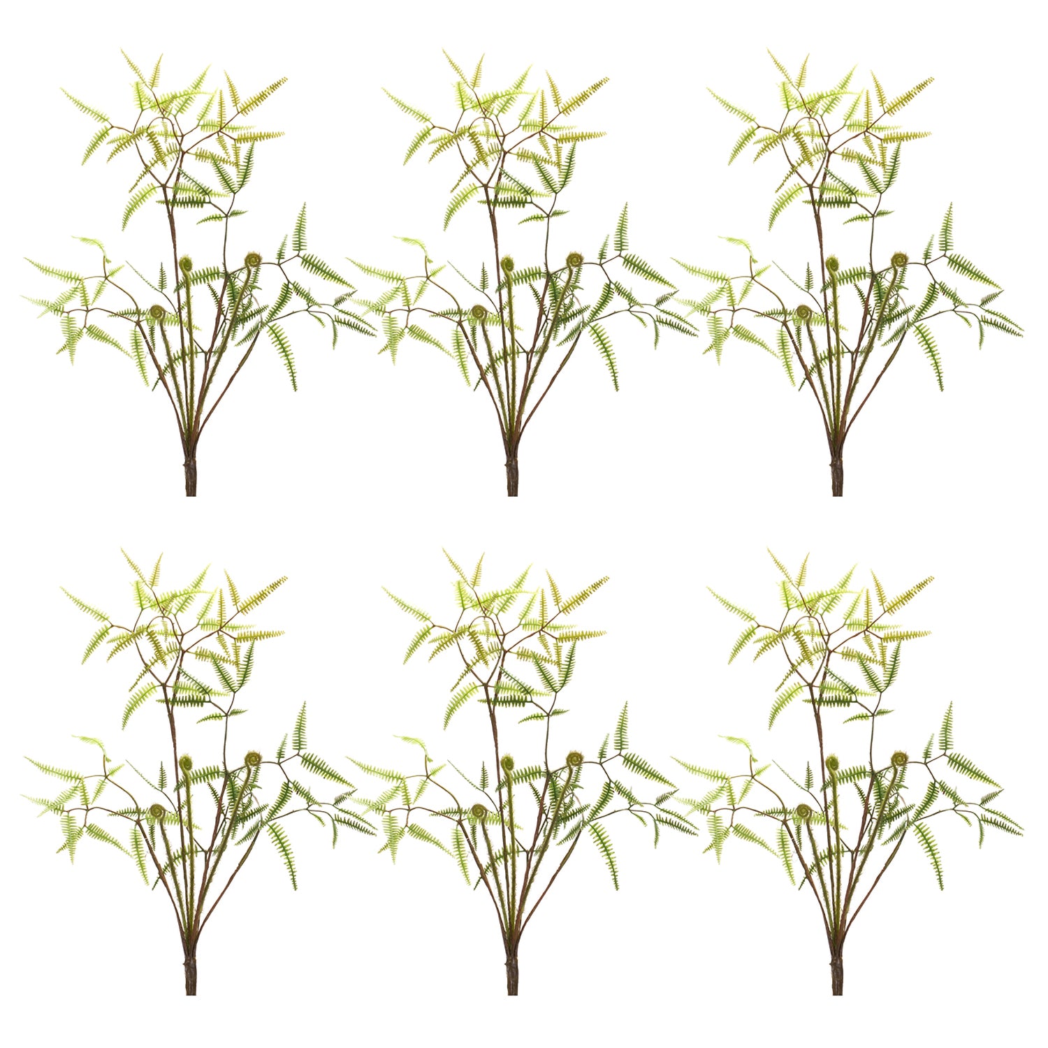 Mini Fern Foliage Bush Set of 6