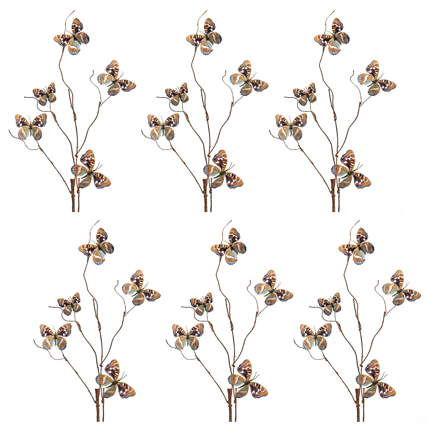 Wire Butterfly Spray Set of 6