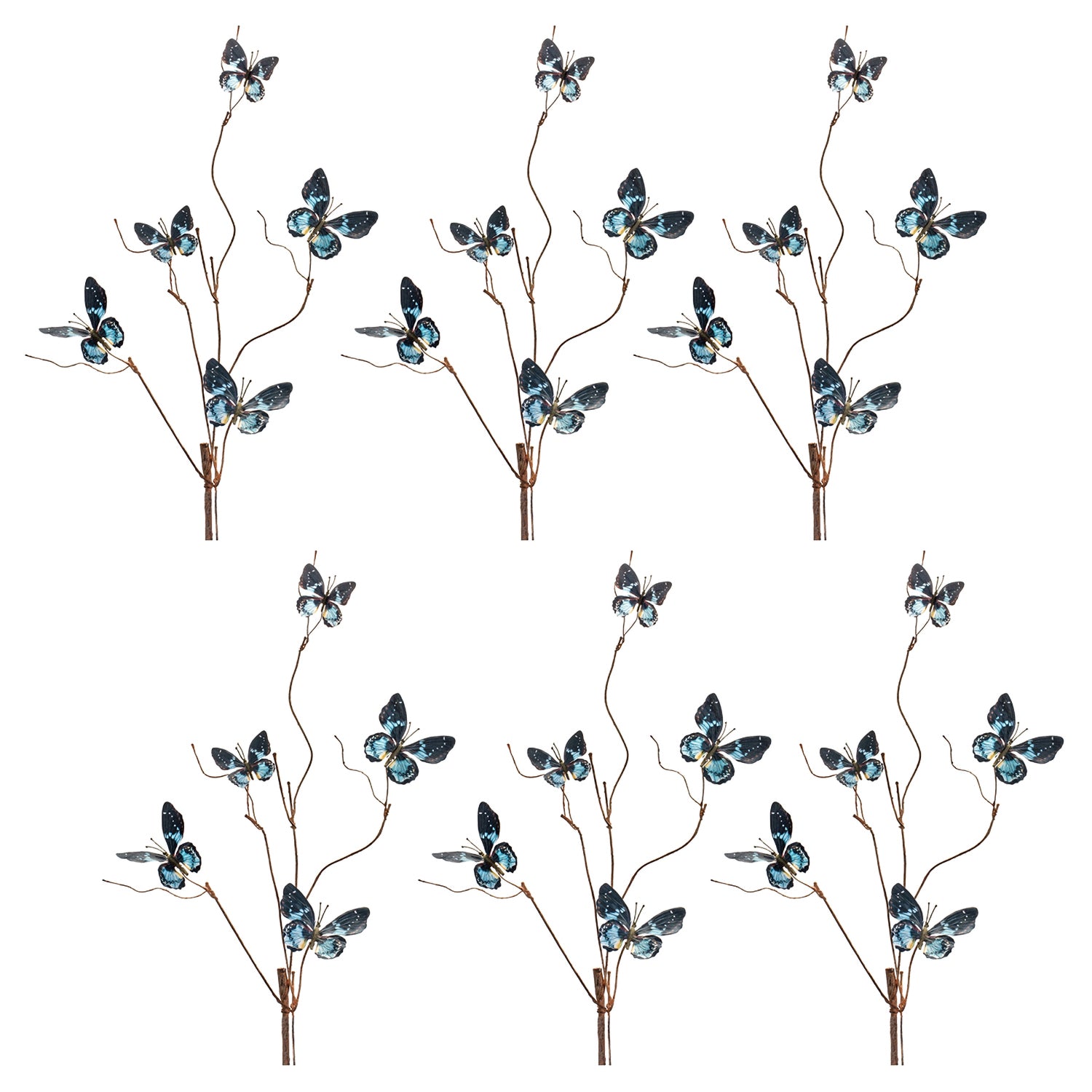 Wire Butterfly Spray Set of 6