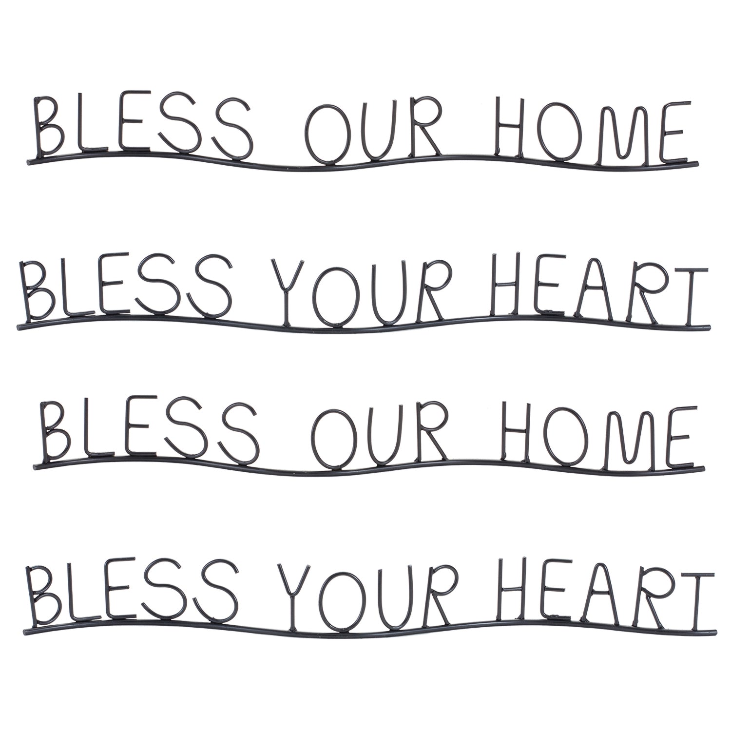 Bless Our Home and Heart Decor Set of 4