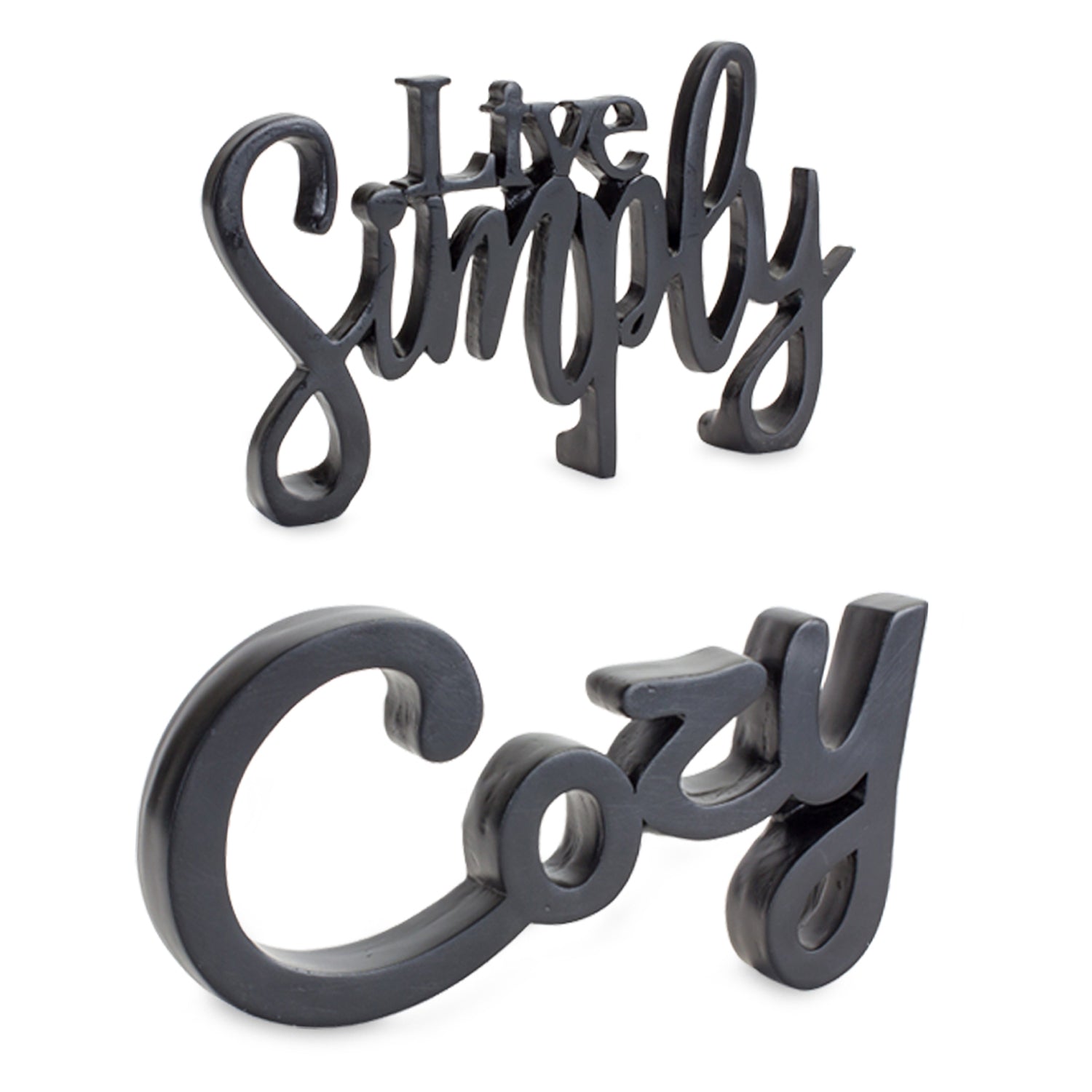 Cozy and Simply Sentiment Block Cut Out Set of 2